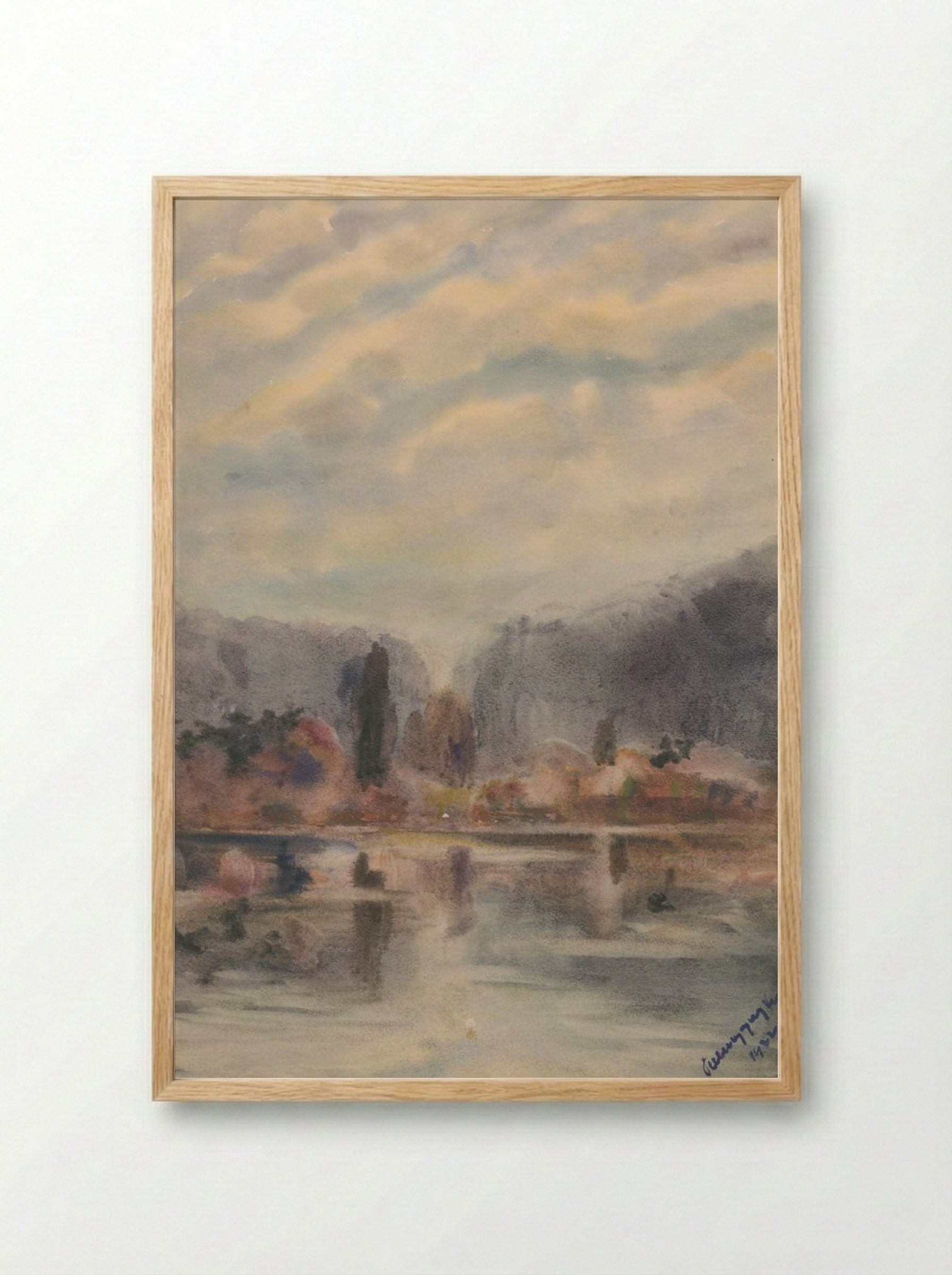 Twilight at a Pond - Zolo Palugyay - Framed Print Wood