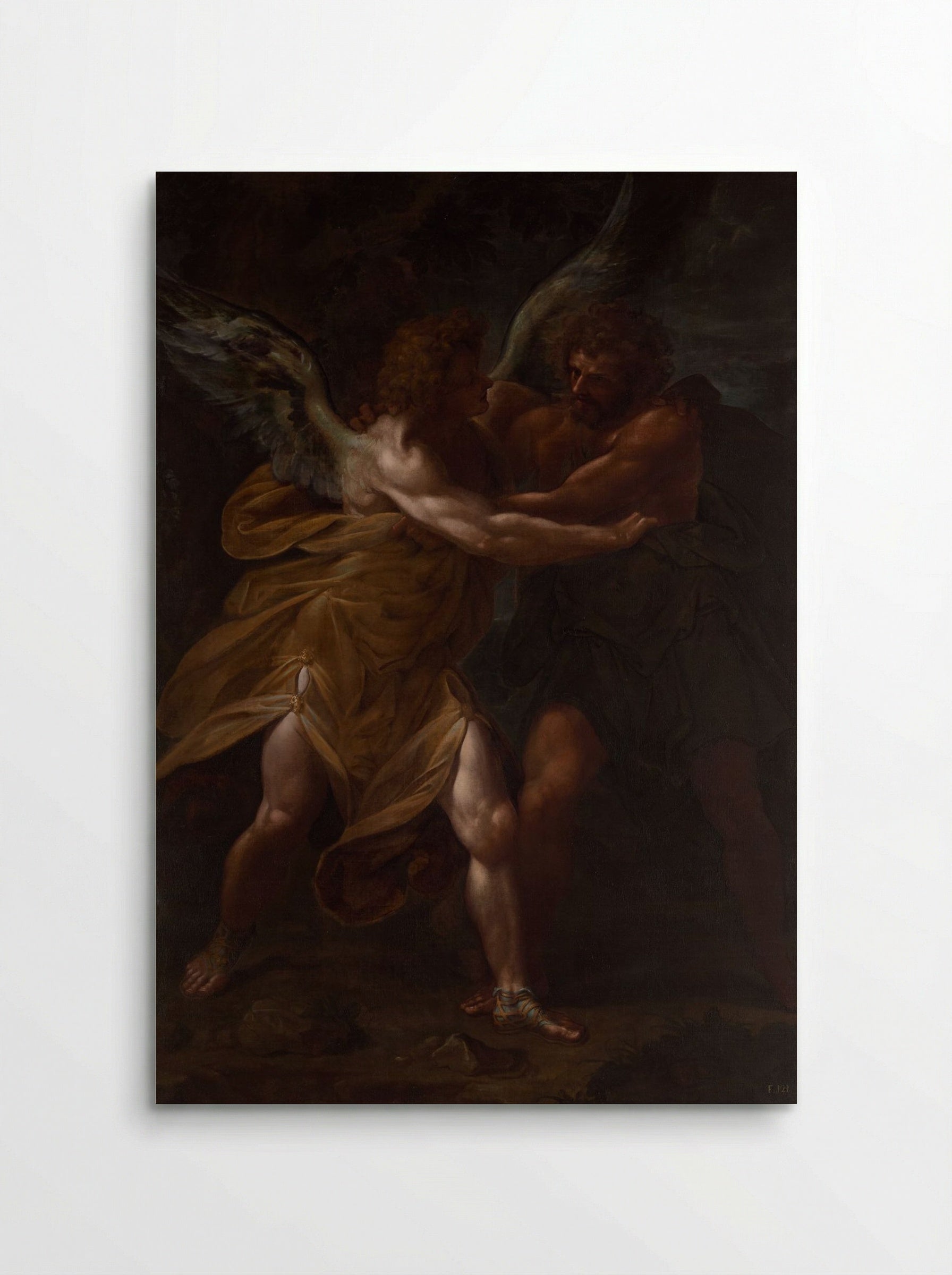 Jacob Wrestling with the Angel - Ferdinand Piloty - Poster
