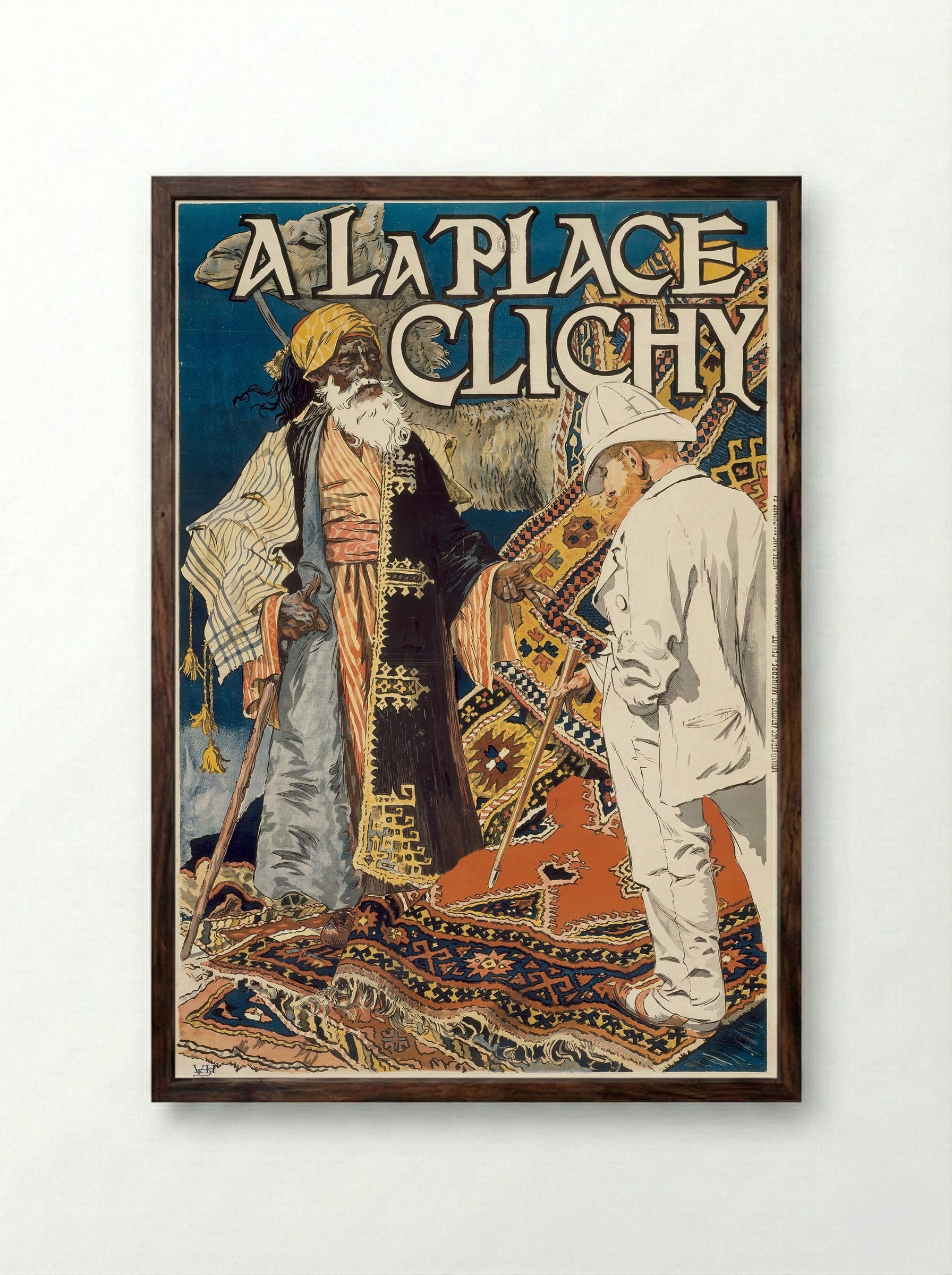 A la Place Clichy - Eugène Samuel Grasset - Framed Print Dark Wood