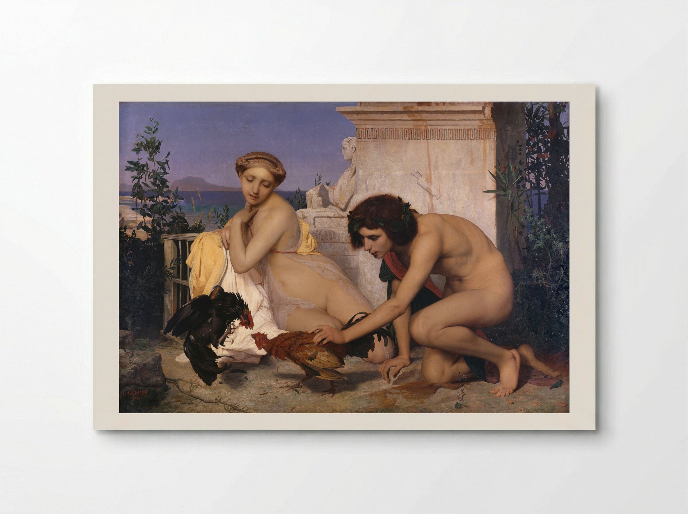 Young Greeks Attending a Cock Fight - Jean-Léon Gérôme - Poster