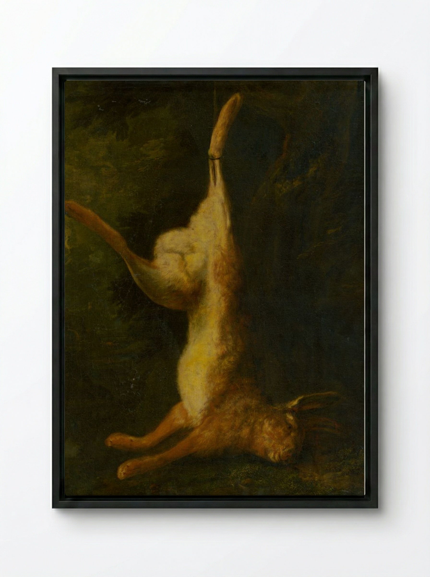 Still Life with Hare - Jean-Baptiste Oudry - Framed Canvas Black