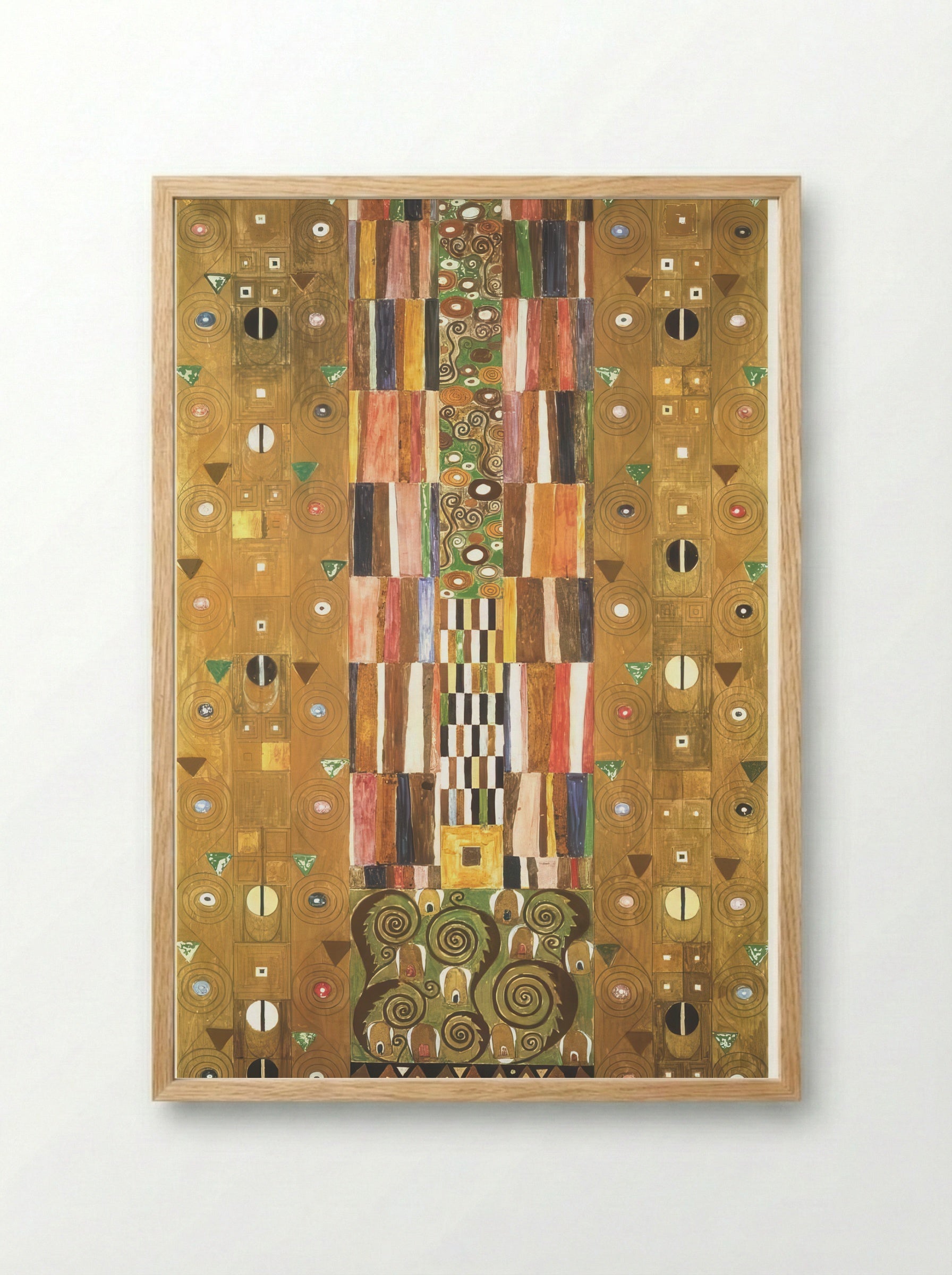 Design for the Stoclet Frieze: The Knight - Gustav Klimt - Framed Print Wood