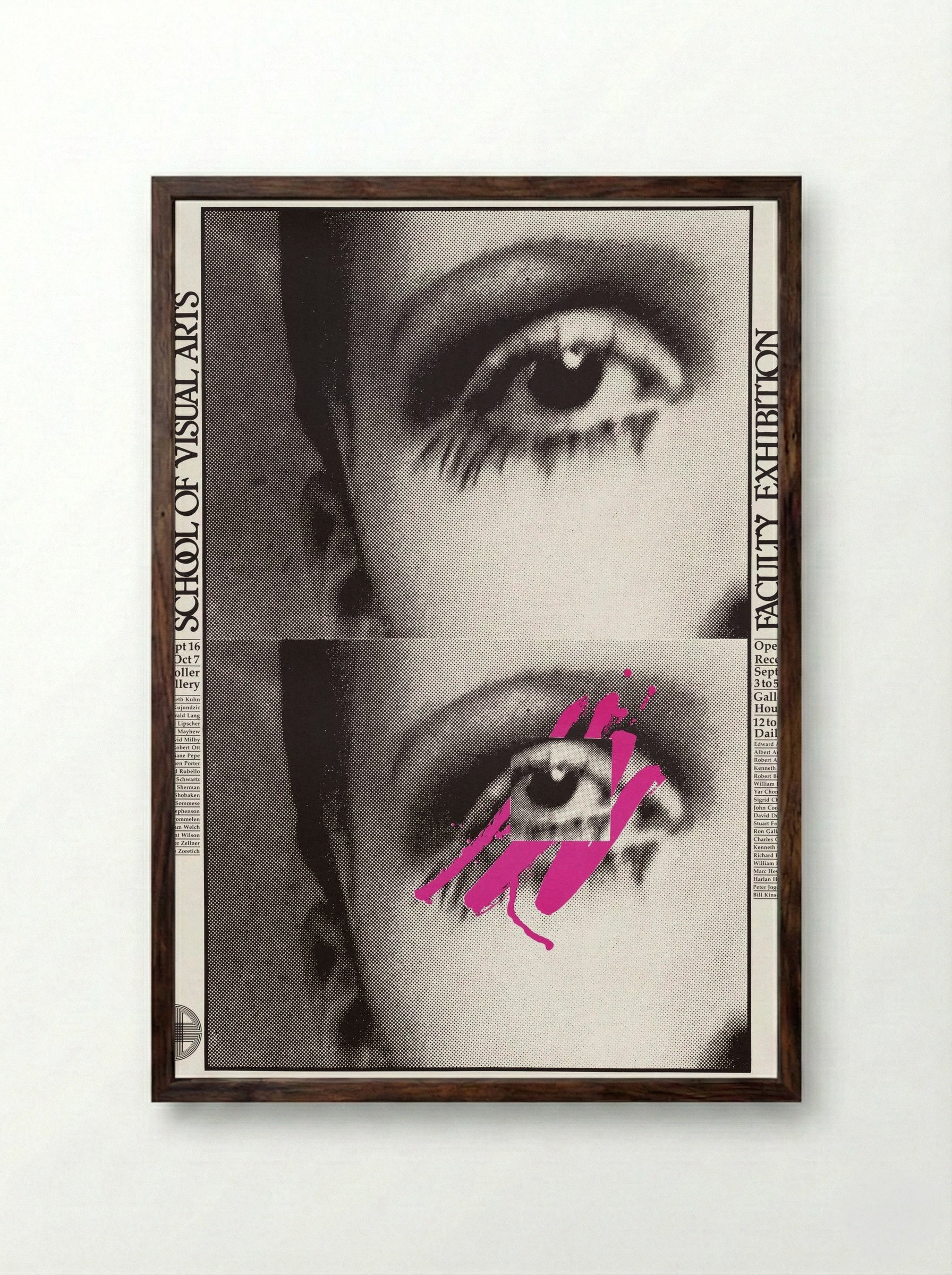 School of Visual Arts Faculty Exhibition Poster - Fine Art Print - Framed Print Dark Wood