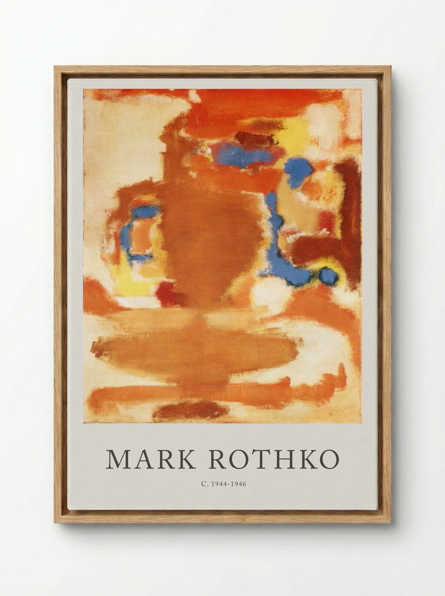 Untitled (Composition with Brown, Orange, and Blue) - Mark Rothko - Framed Canvas Wood