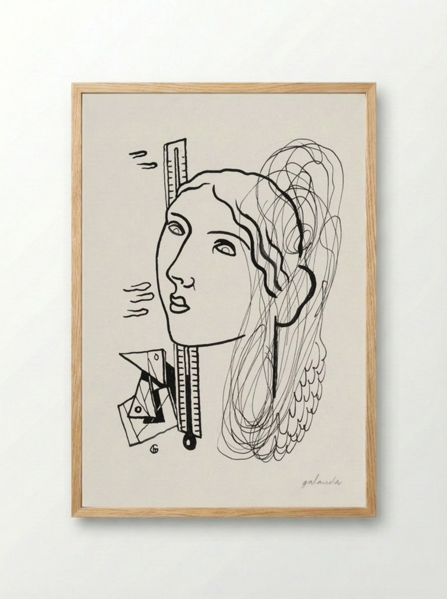 Thermometer (Woman Illustration) - Mikuláš Galanda - Framed Print Wood