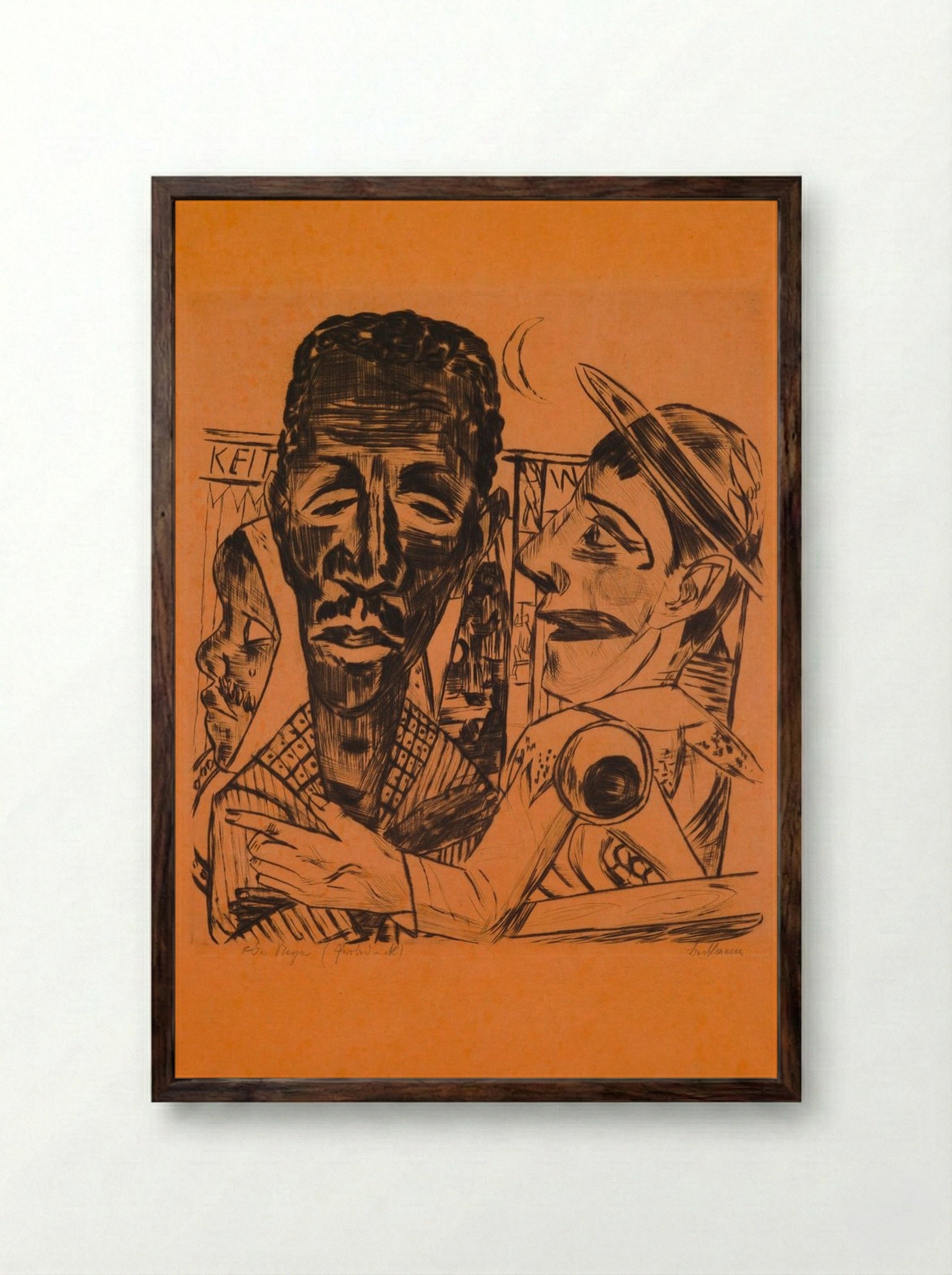 The Man, Plate 6 of 'Annual Fair' - Max Beckmann - Framed Print Dark Wood