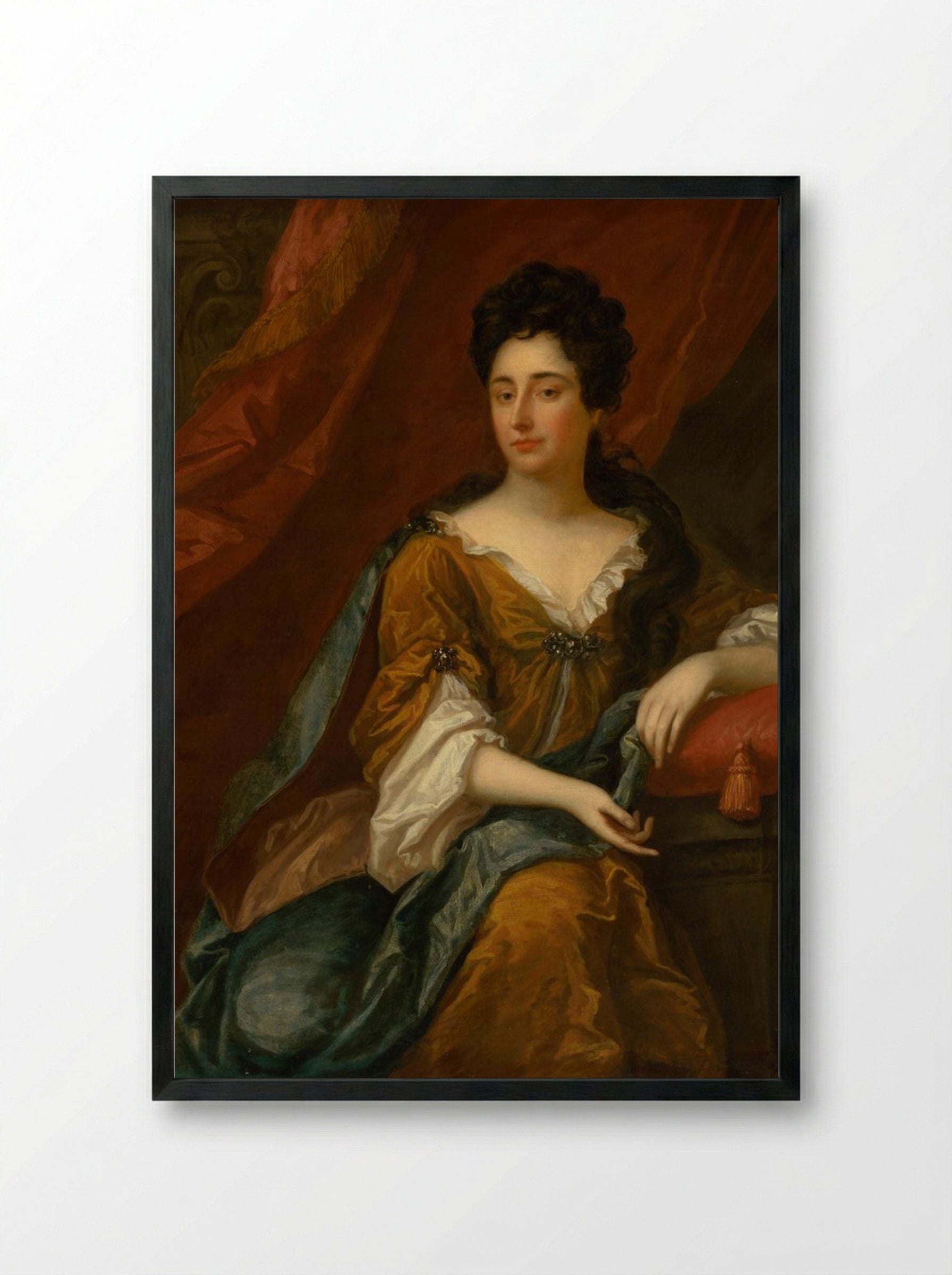 Portrait of a Seated Lady - Thomas Gainsborough - Framed Print Black