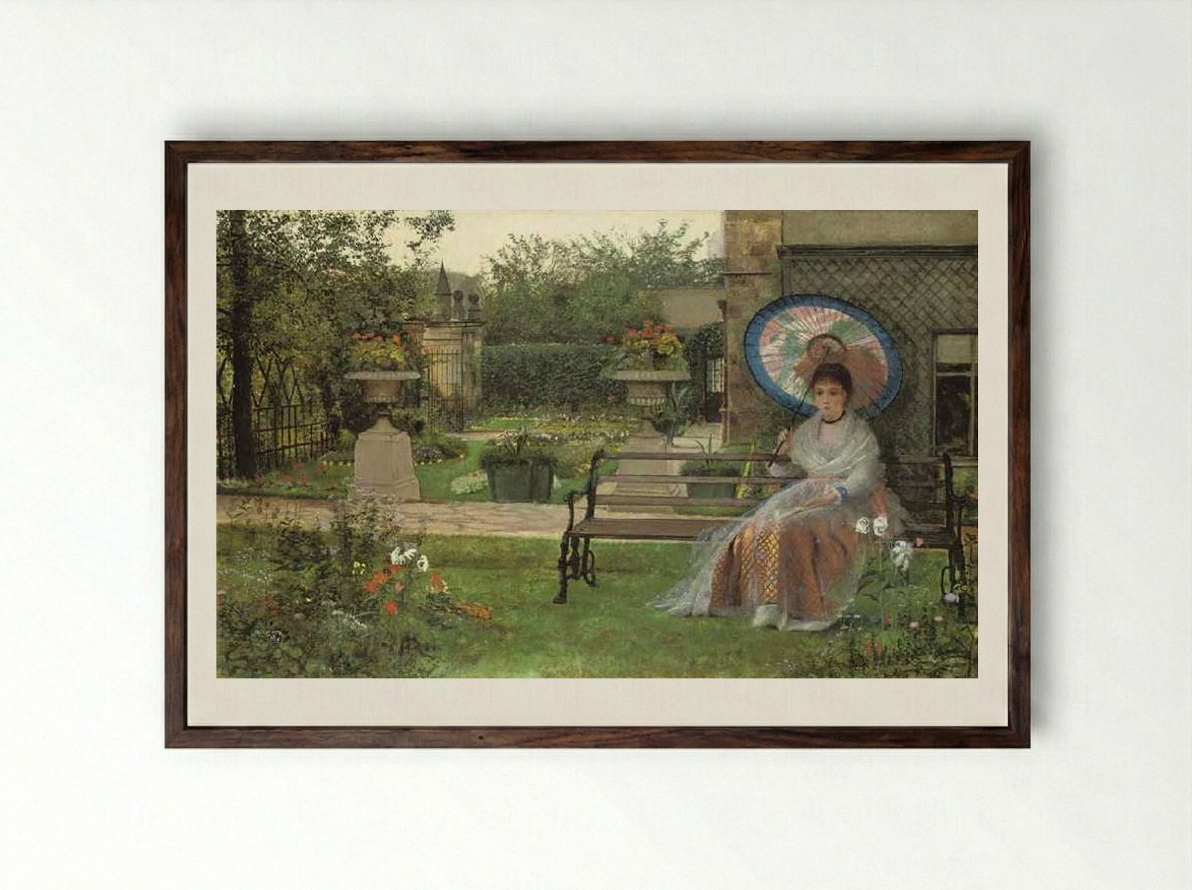 In the Pleasaunce - John Atkinson Grimshaw - Framed Print Dark Wood