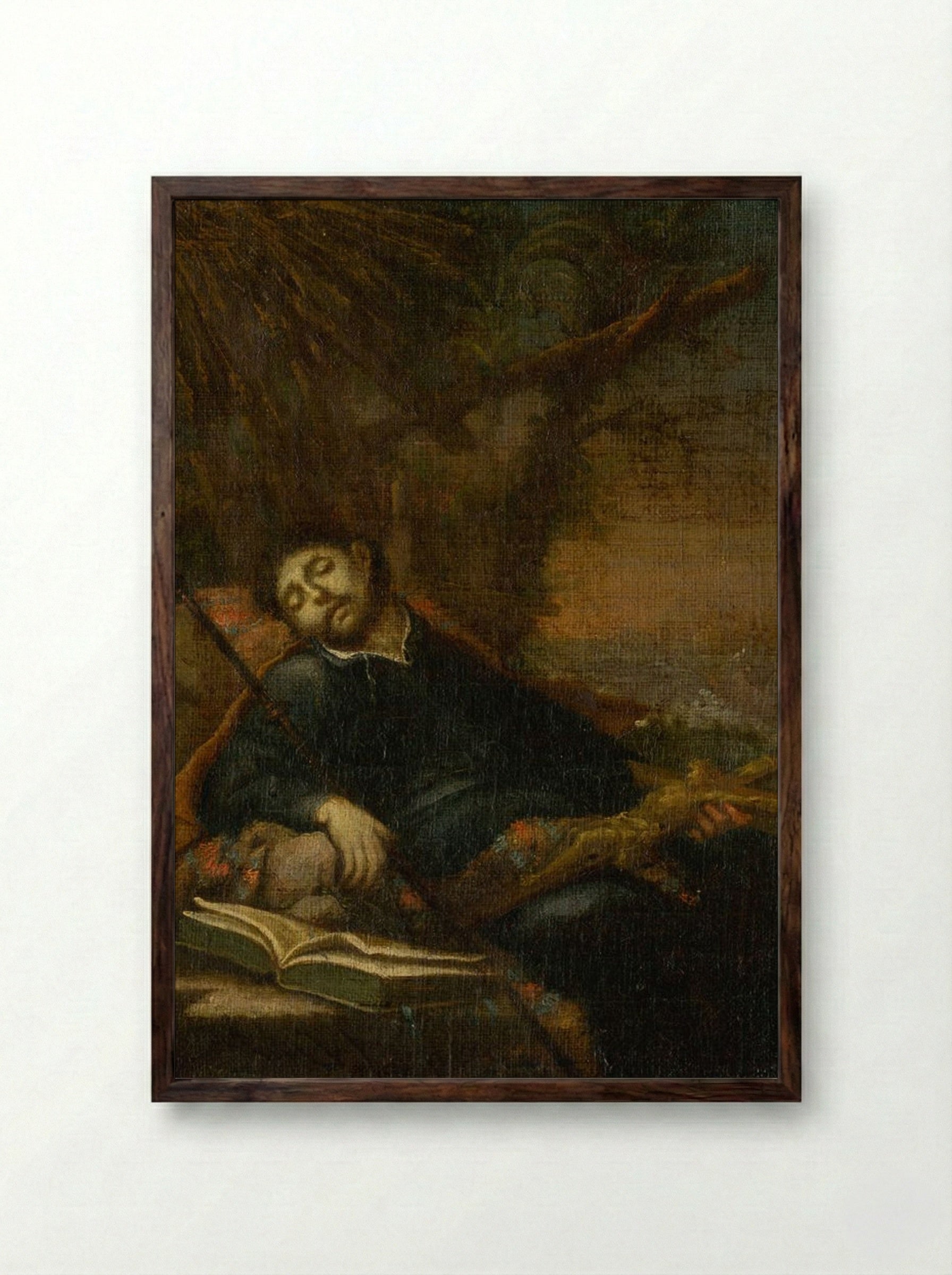 The Death of Saint Francis - Fine Art Print - Framed Print Dark Wood