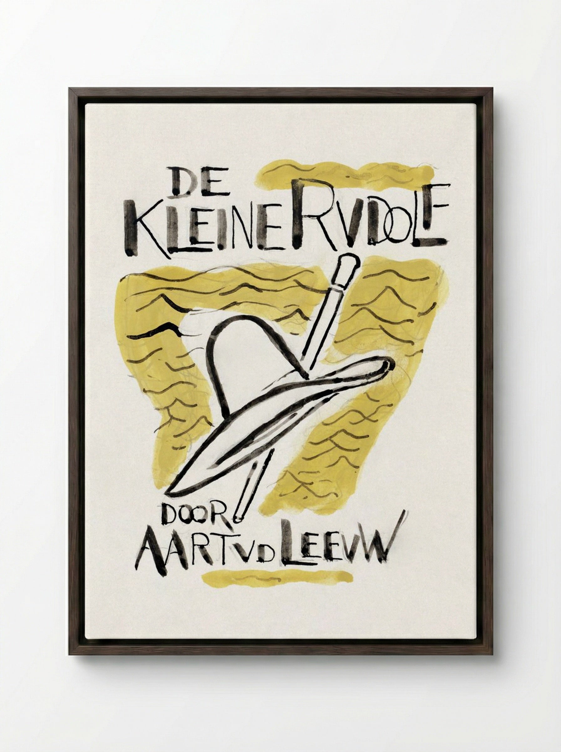 Design for 'De Kleine Rudolf' Book Cover - Leo Gestel - Framed Canvas Dark Wood