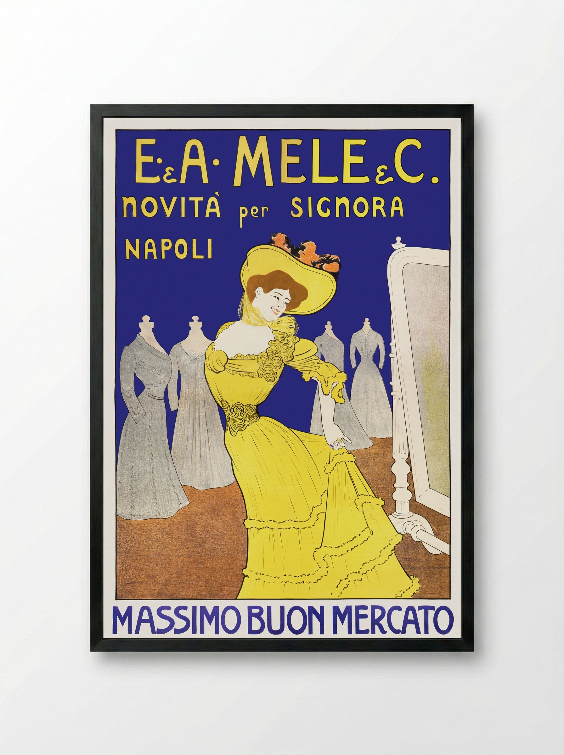 E. & A. Mele & C. - Novita per Signora - Leonetto Cappiello - Framed Print Black