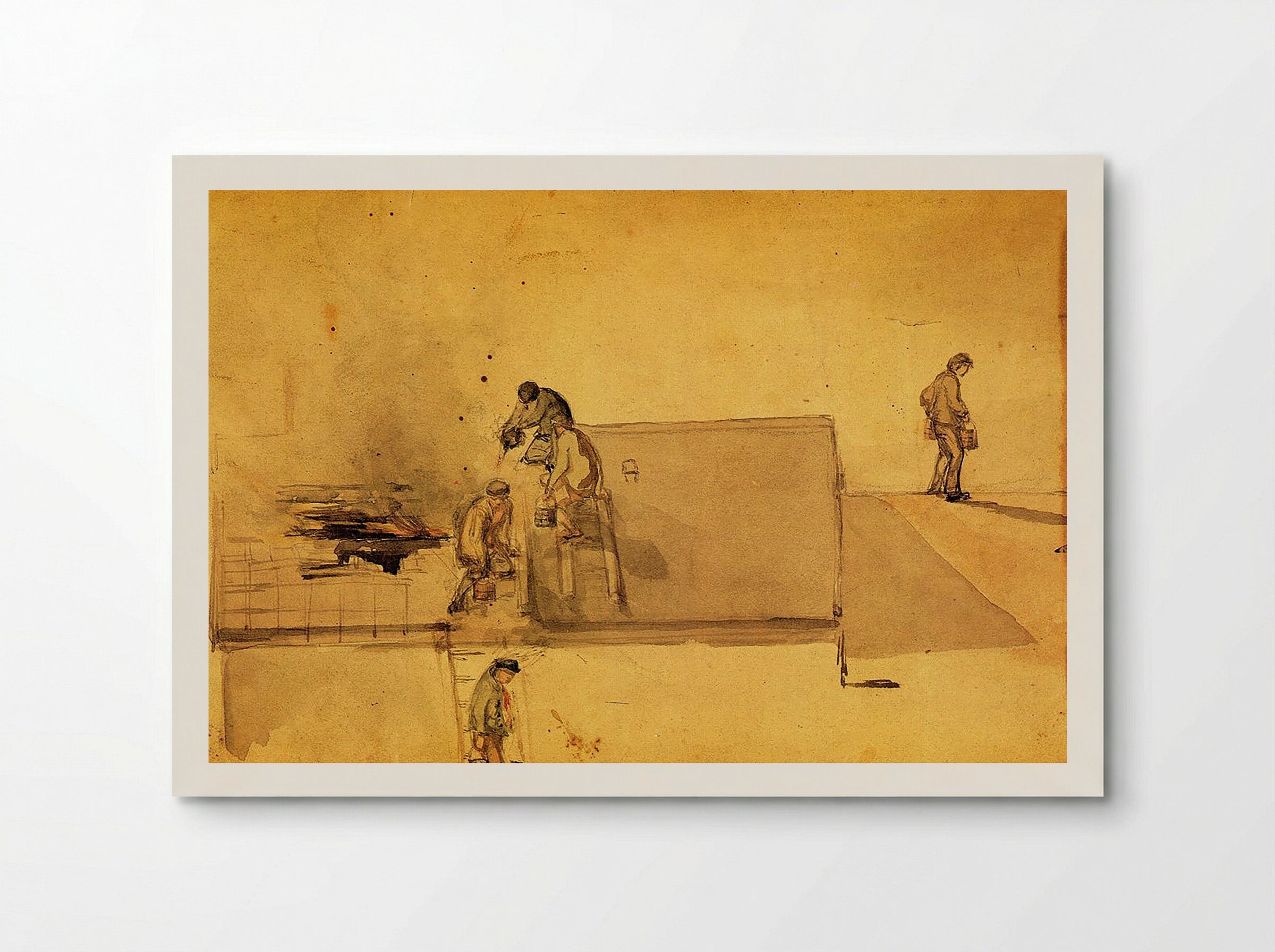 A Fire at Pomfret - Fine Art Print - Poster