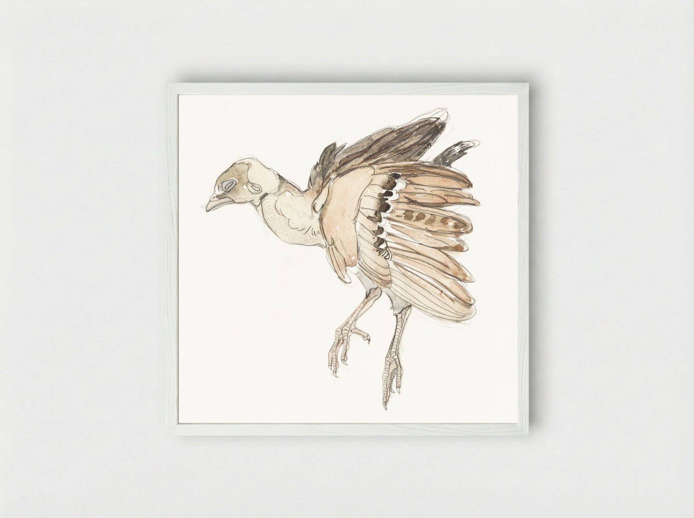 Dood vogeltje (Patrijs) - Theo van Hoytema - Framed Print White