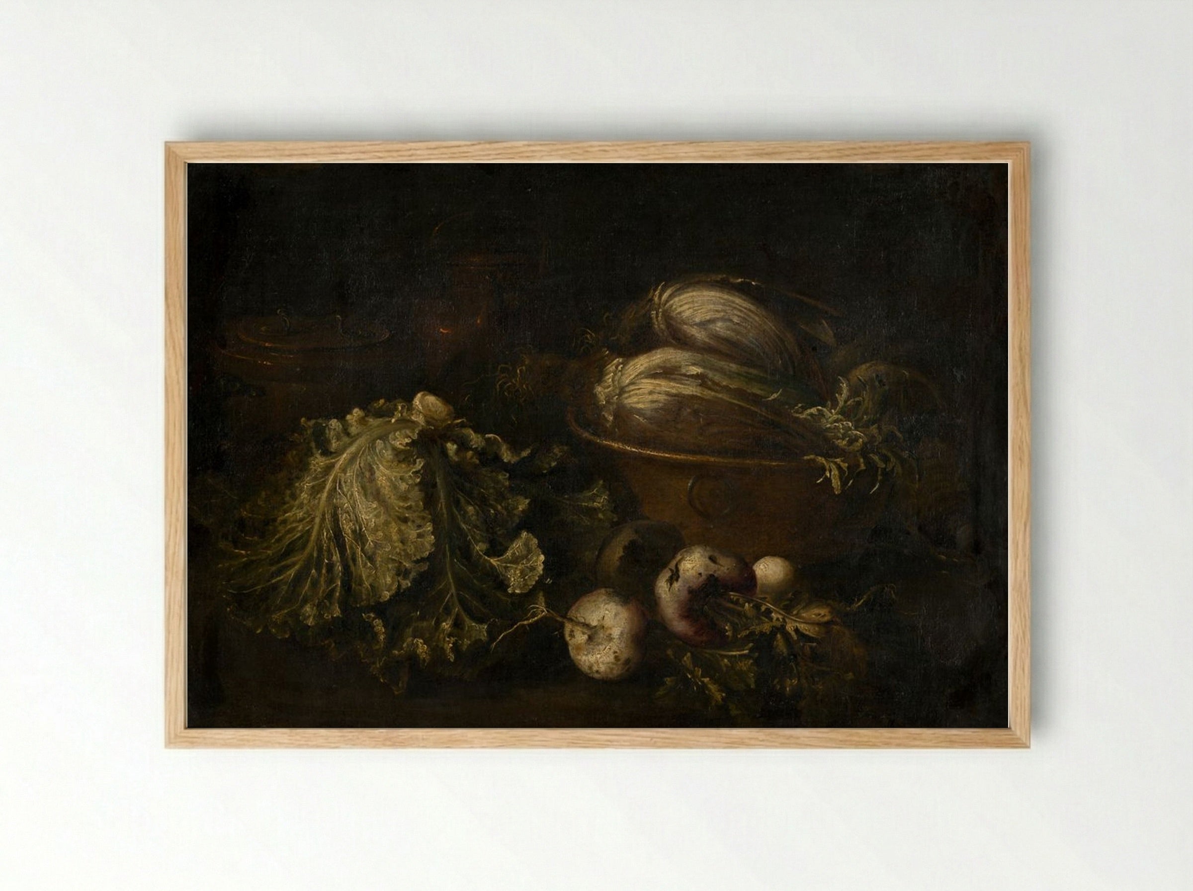 Still Life with Vegetables - Fine Art Print - Framed Print Wood