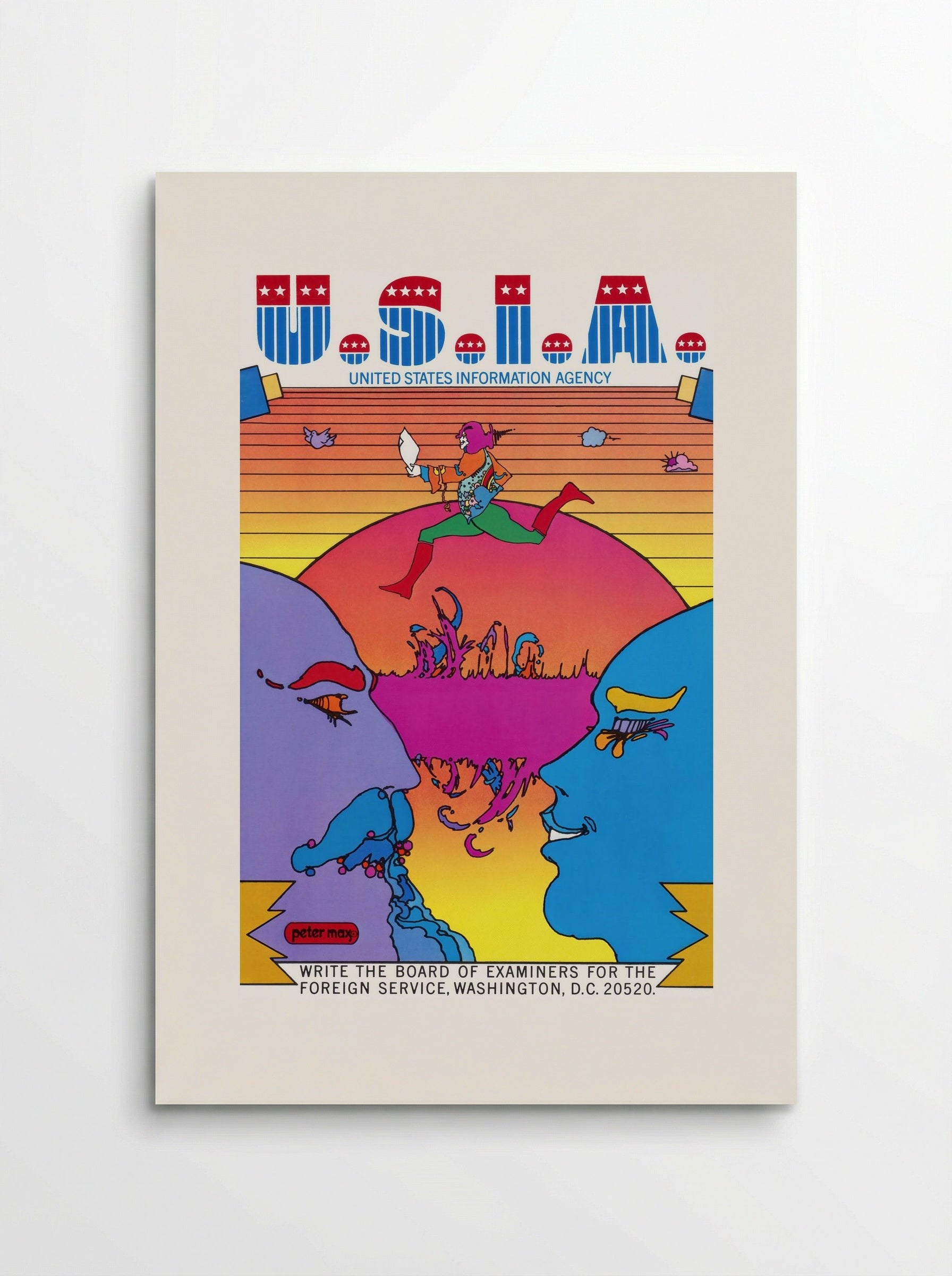 U.S.I.A. United States Information Agency Poster - Peter Max - Poster