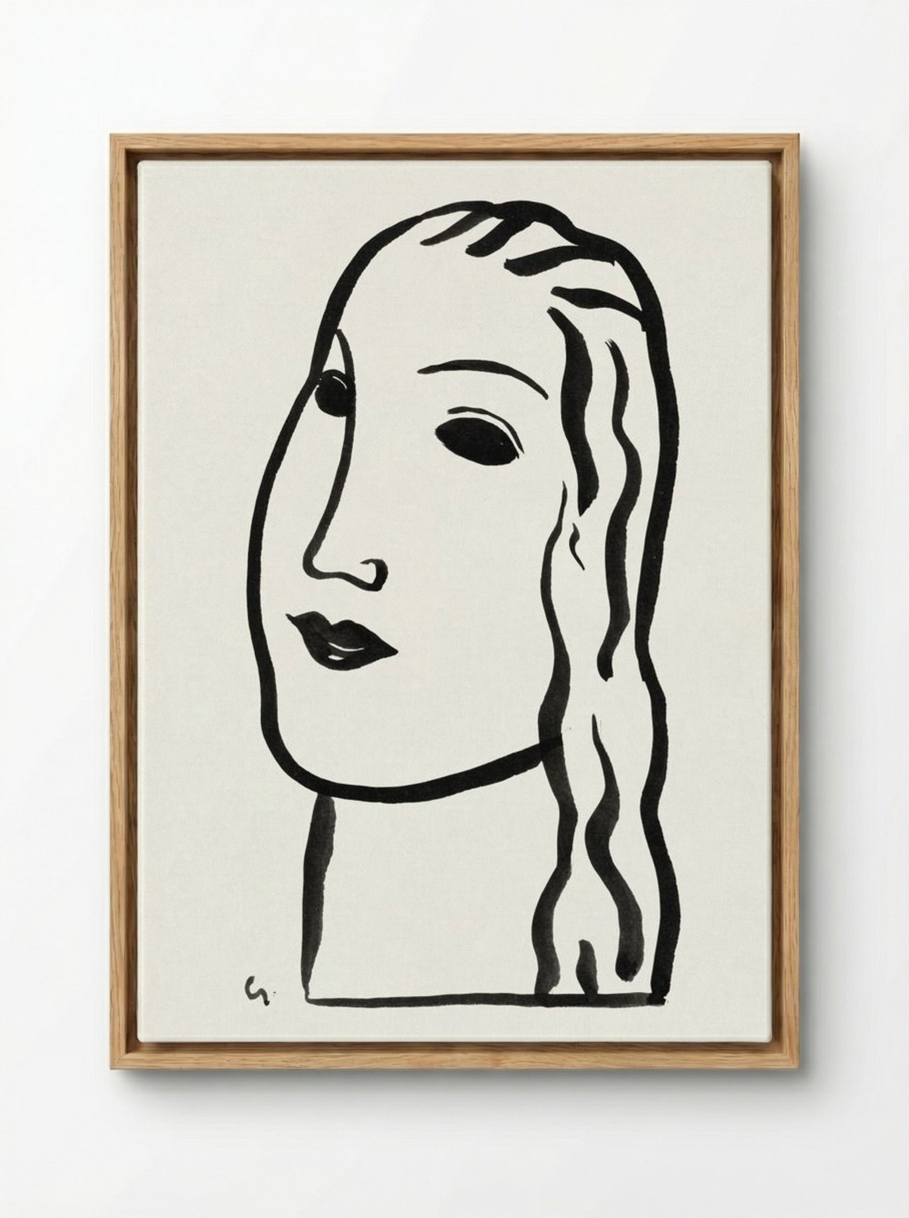 Woman's Head - Leo Gestel - Framed Canvas Wood