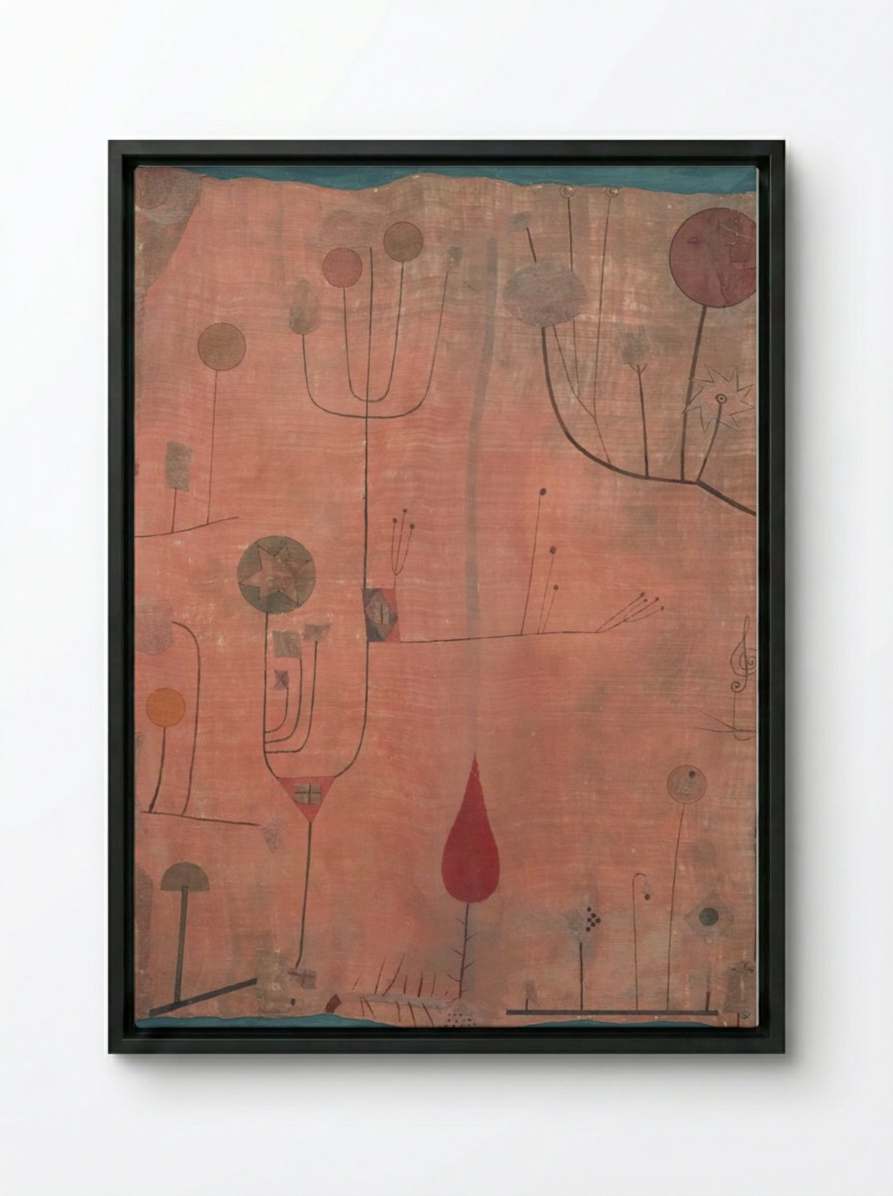 Fruits - Paul Klee - Framed Canvas Black