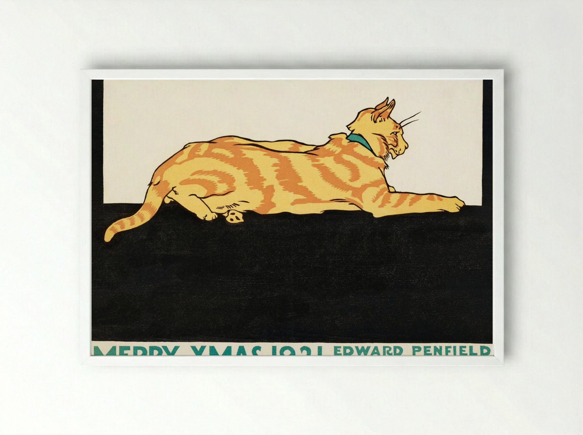 Merry Xmas 1921 - Edward Penfield - Framed Print White