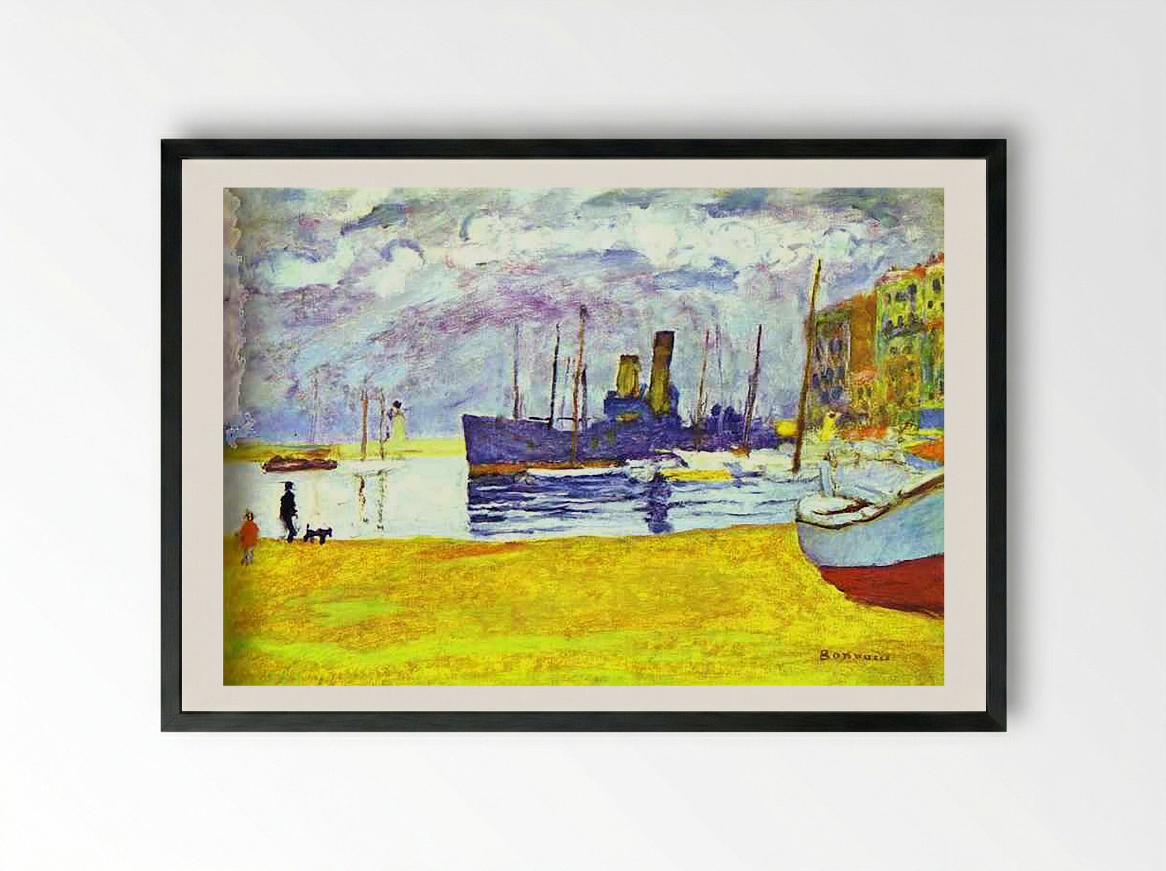 The Port of Cannes - Pierre Bonnard - Framed Print Black