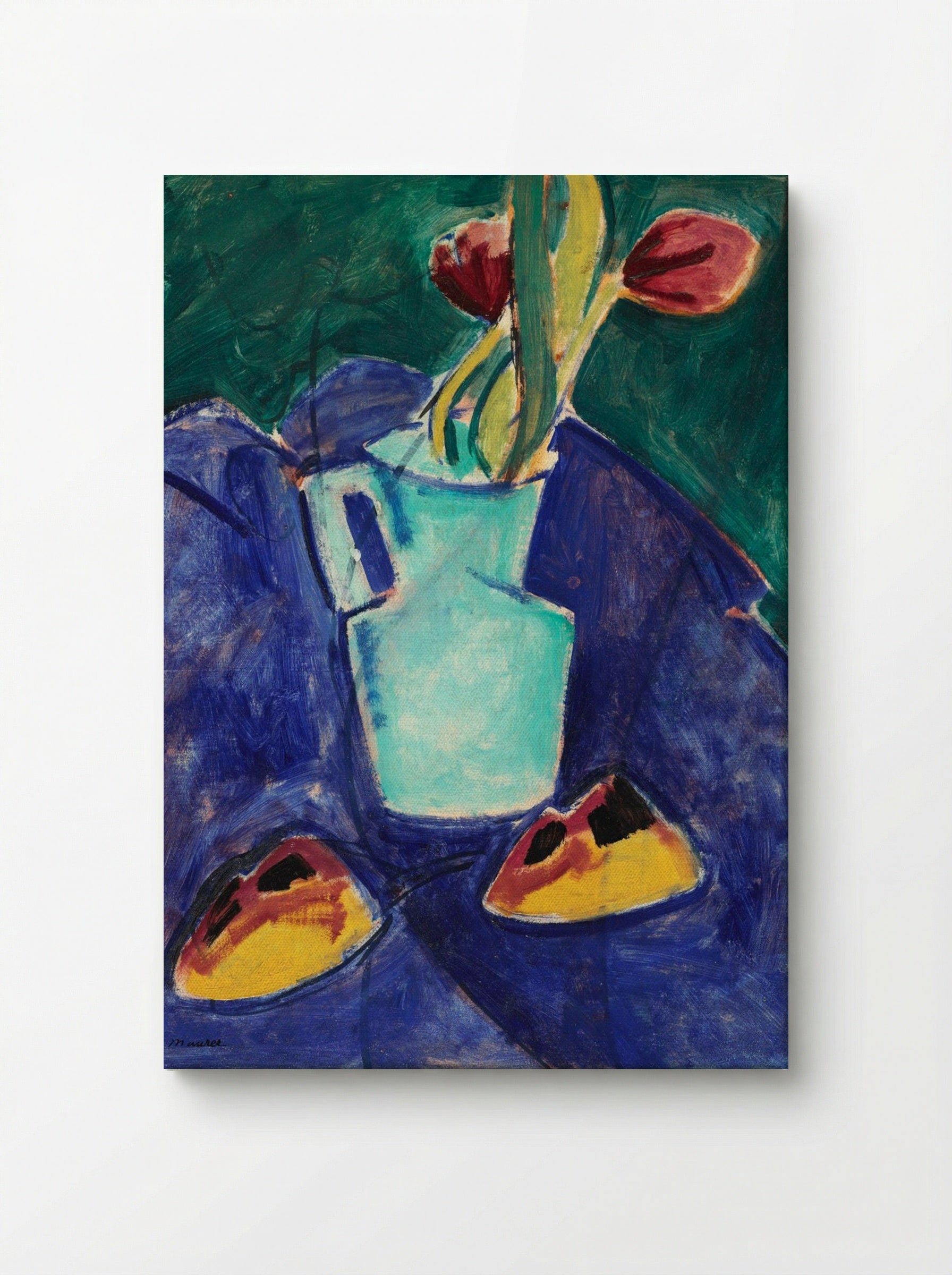 Tulips in a Green Vase - Alfred Henry Maurer - Canvas