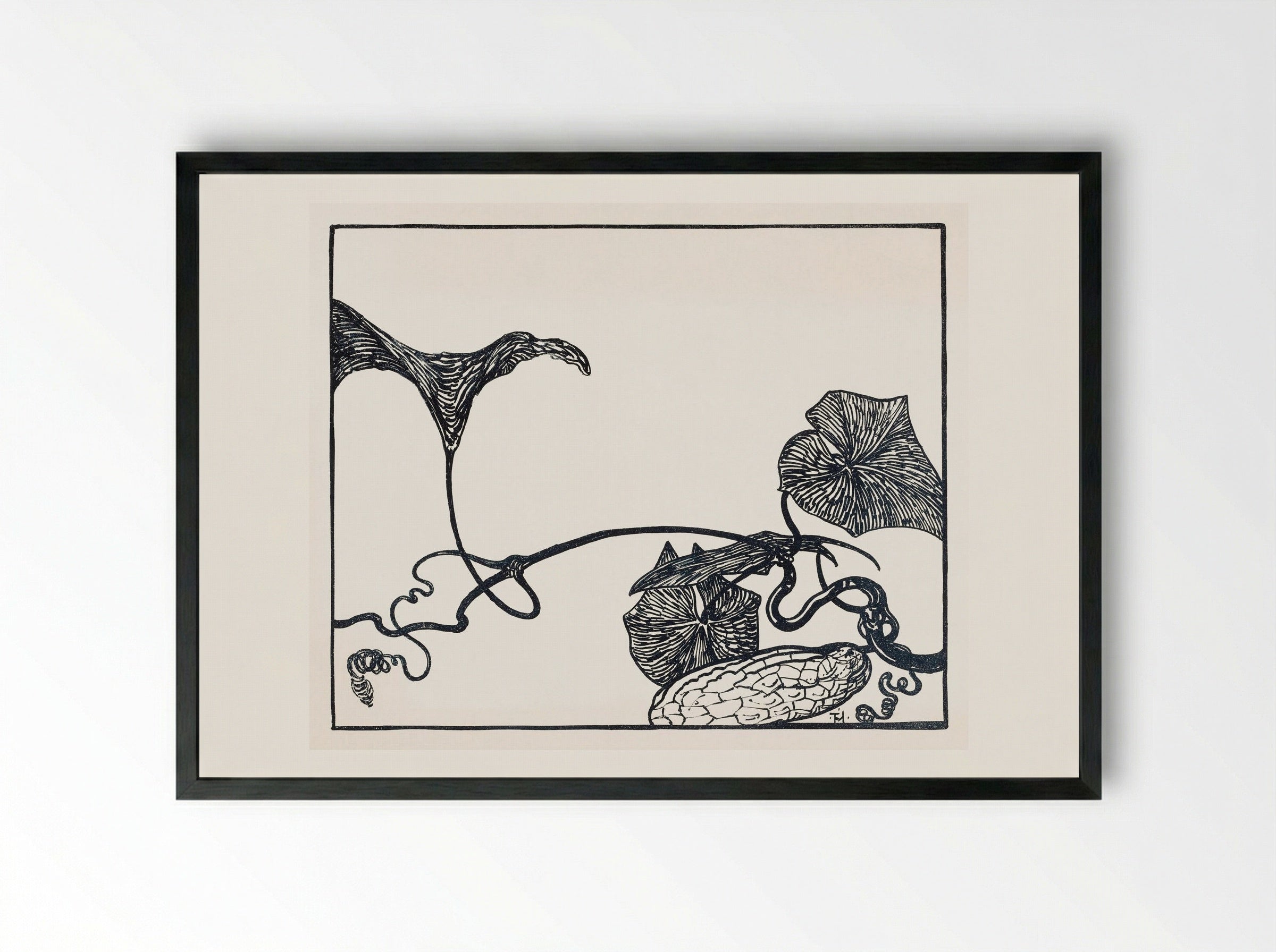 Augurkenplant (Gherkin Plant) - Theo van Hoytema - Framed Print Black