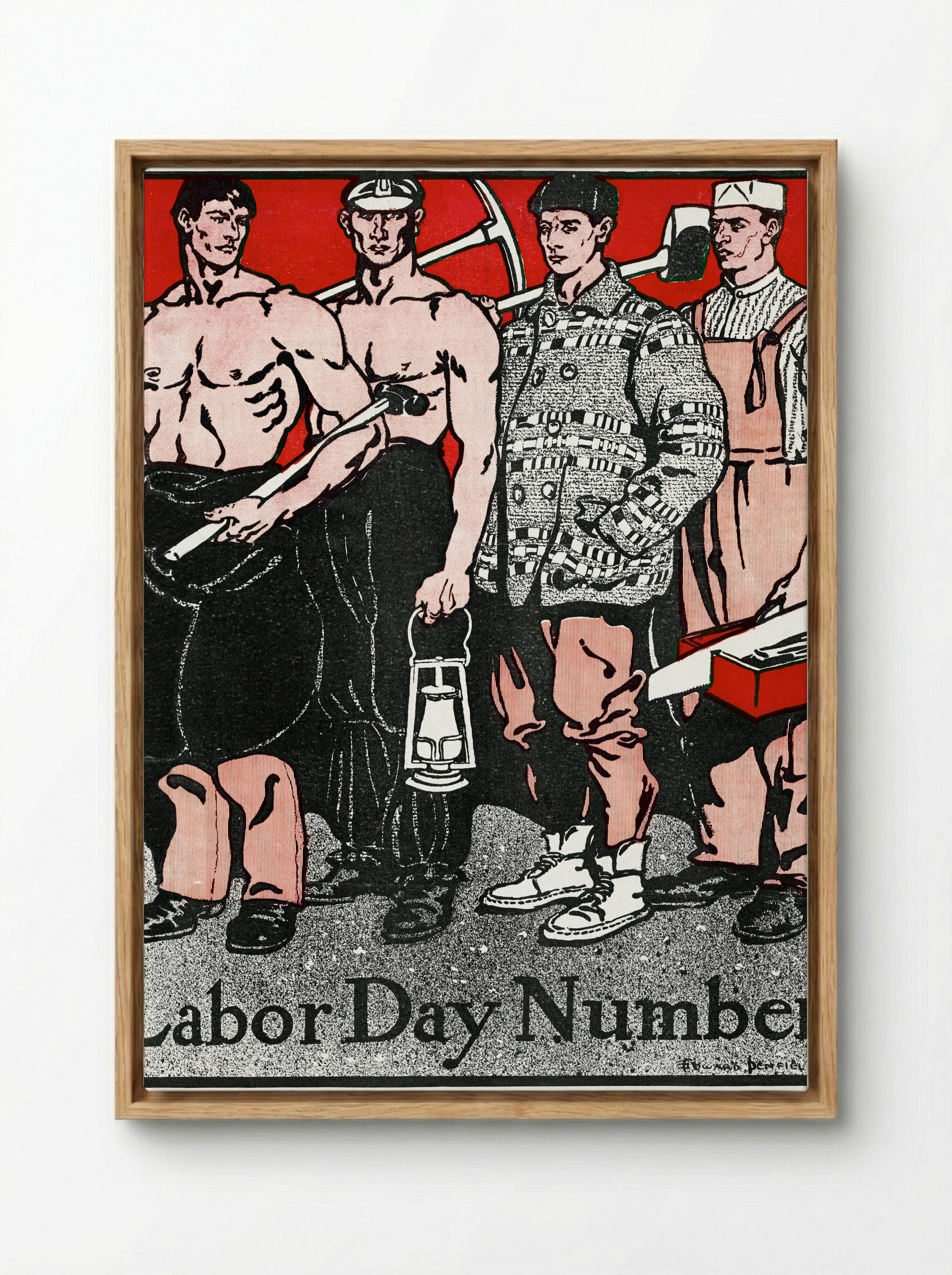 Labour Day Number - Edward Penfield - Framed Canvas Wood