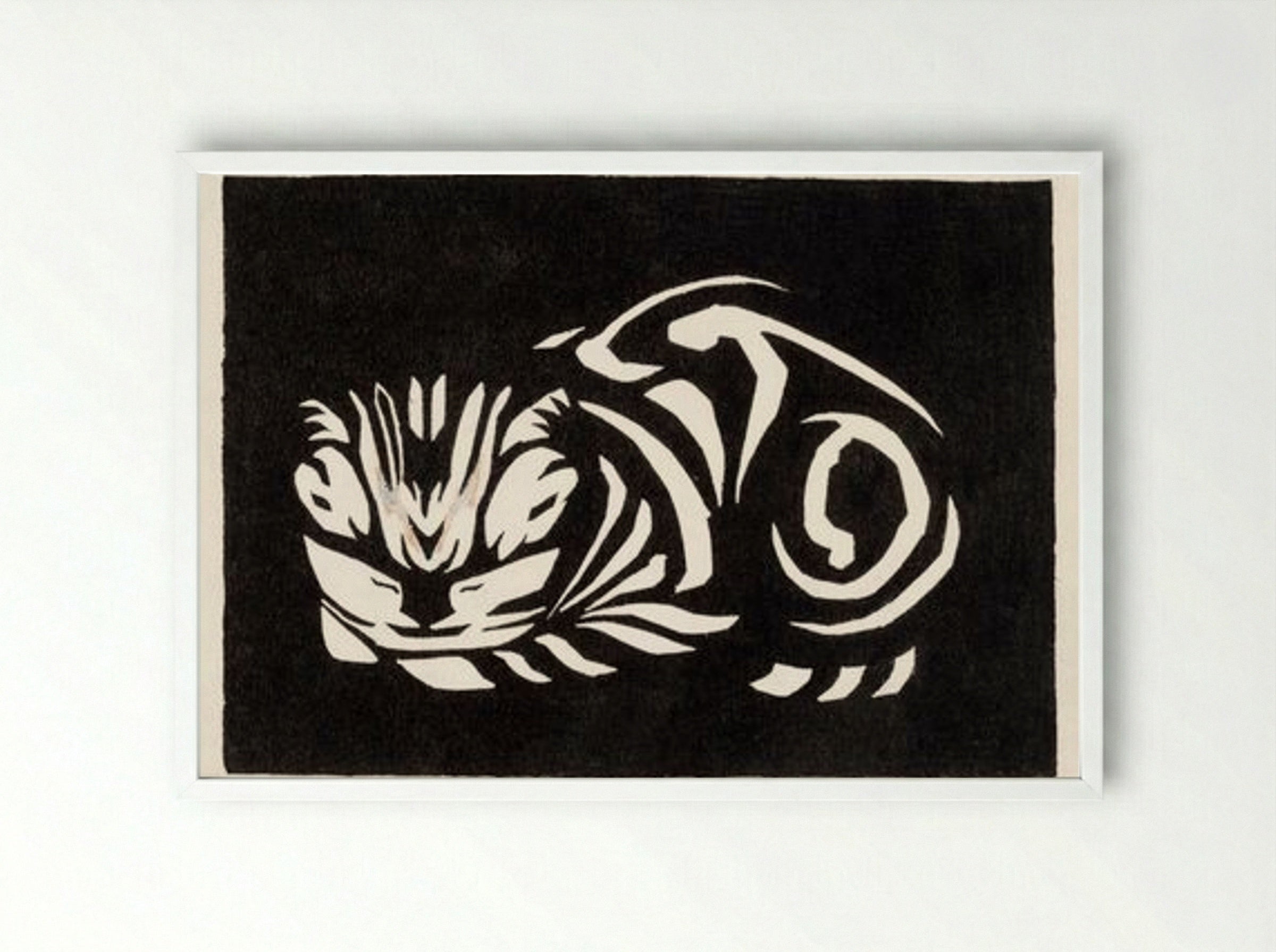 Cat - Julie de Graag - Framed Print White