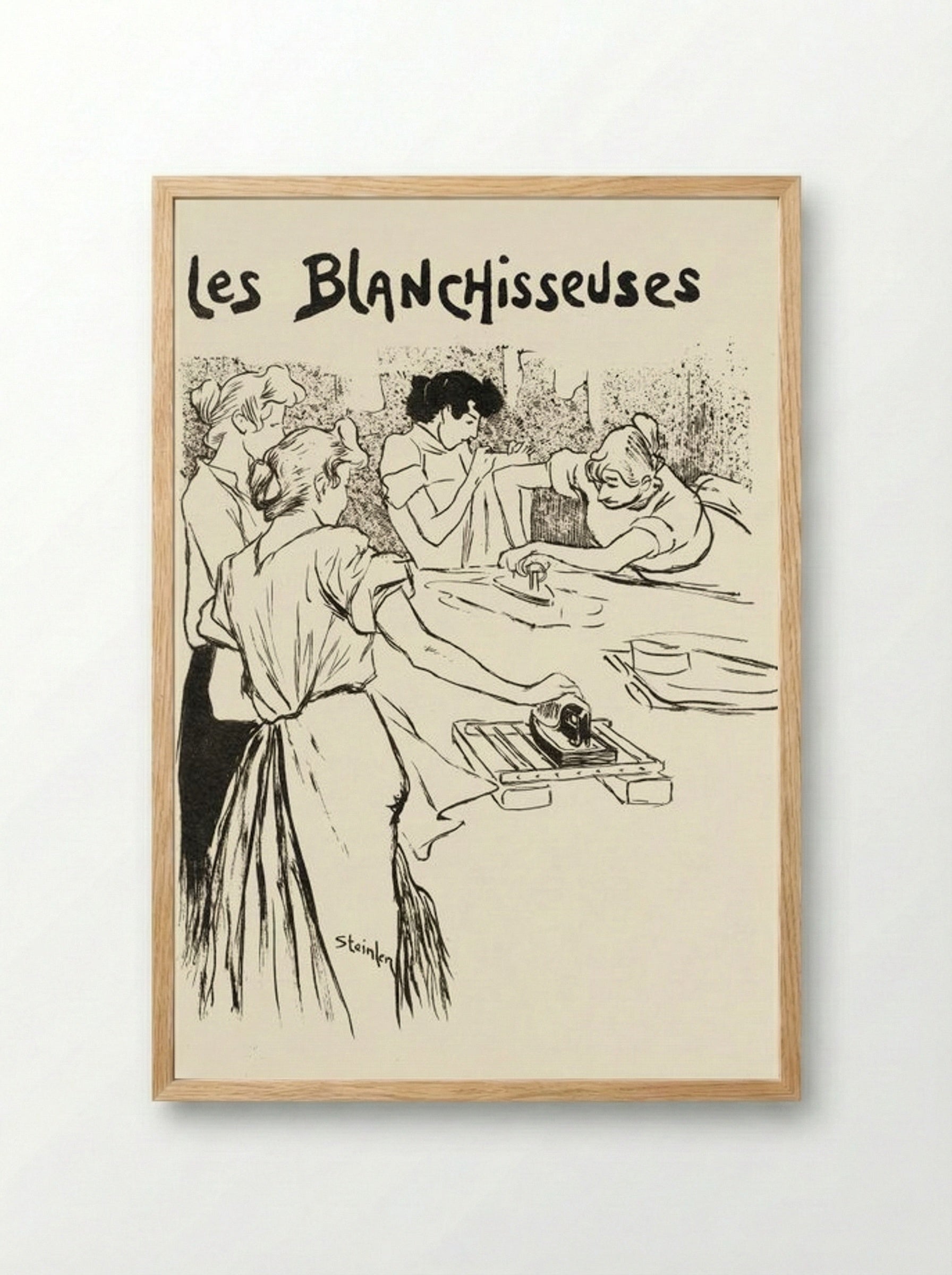 Les Blanchisseuses - Théophile Alexandre Steinlen - Framed Print Wood
