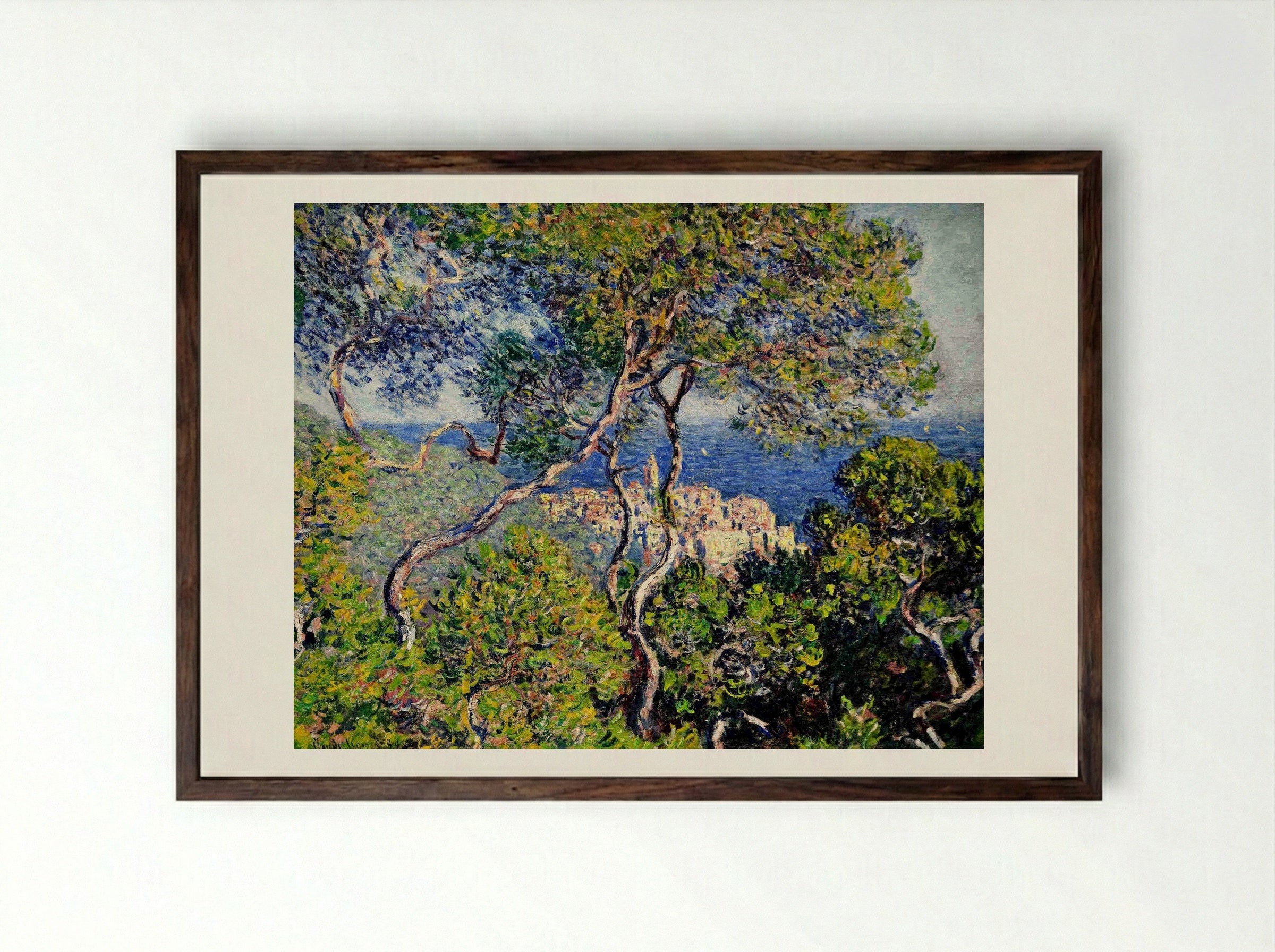 Bordighera - Claude Monet - Framed Print Dark Wood