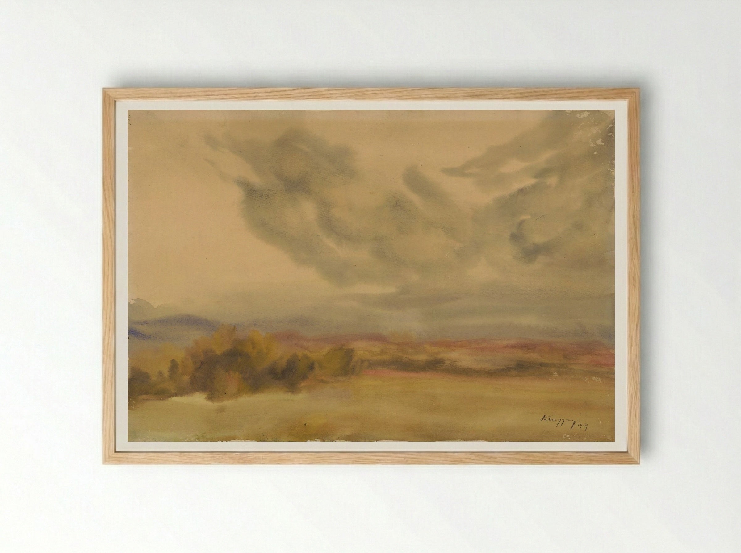 Clouds Over a Plain - Zolo Palugyay - Framed Print Wood