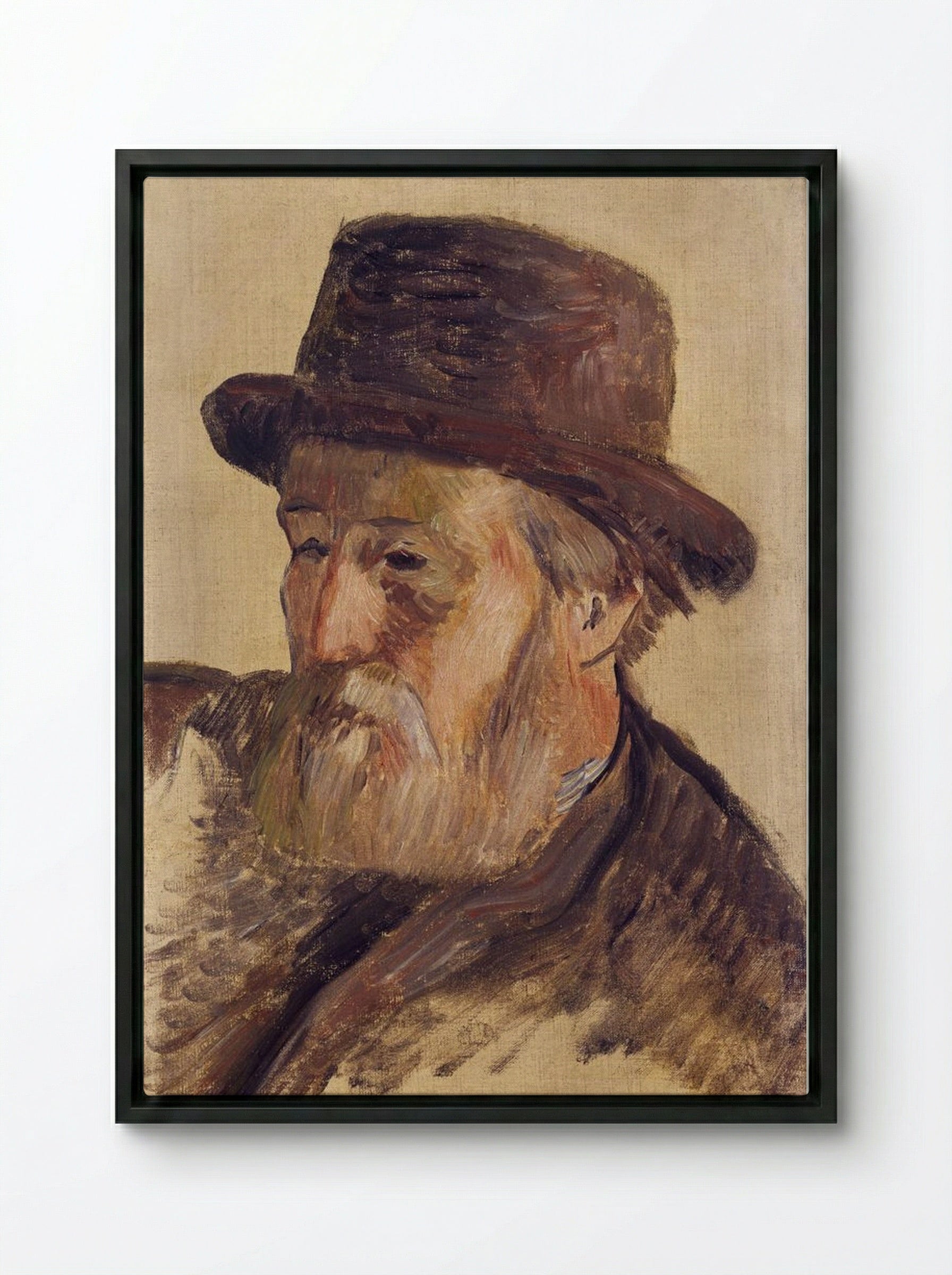 Portrait of a Man - Paul Gauguin - Framed Canvas Black