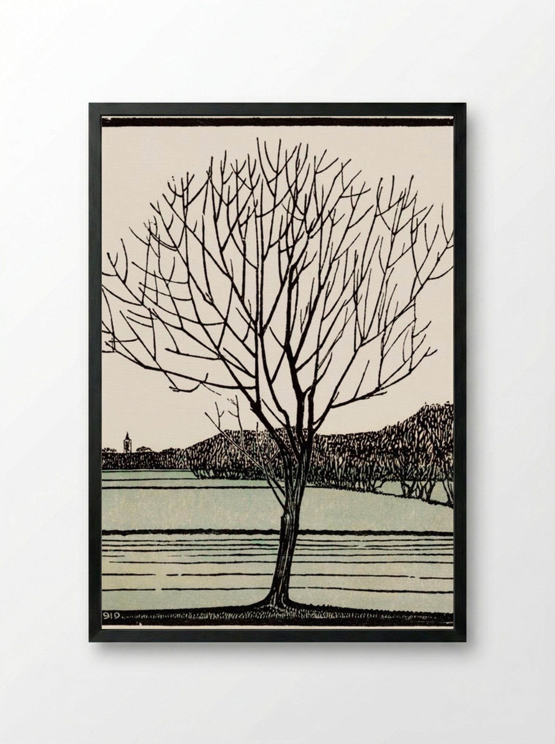 Bald Tree - Julie de Graag - Framed Print Black