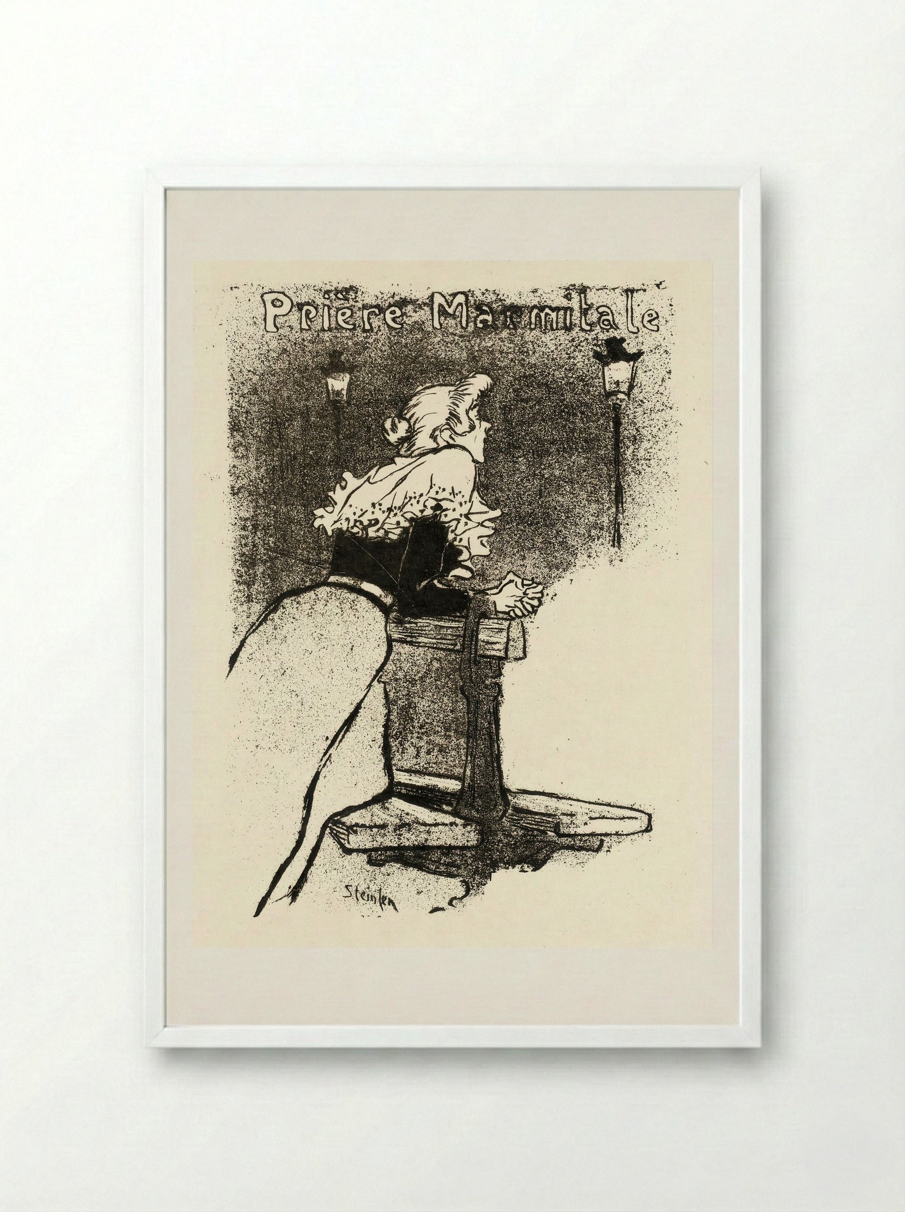 Prière Marmitale - Théophile Alexandre Steinlen - Framed Print White