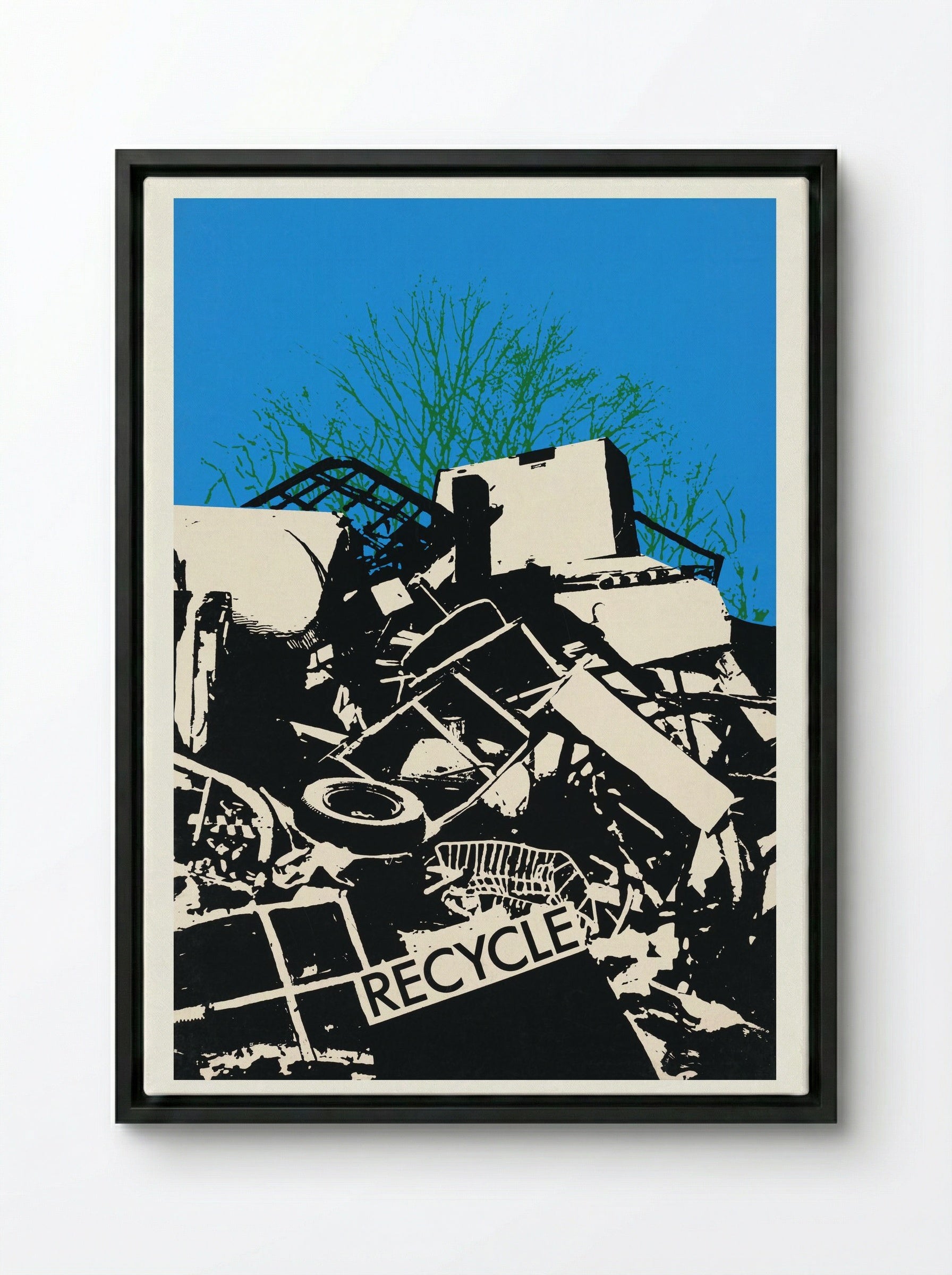 Recycle - Graphic Workshop - Framed Canvas Black