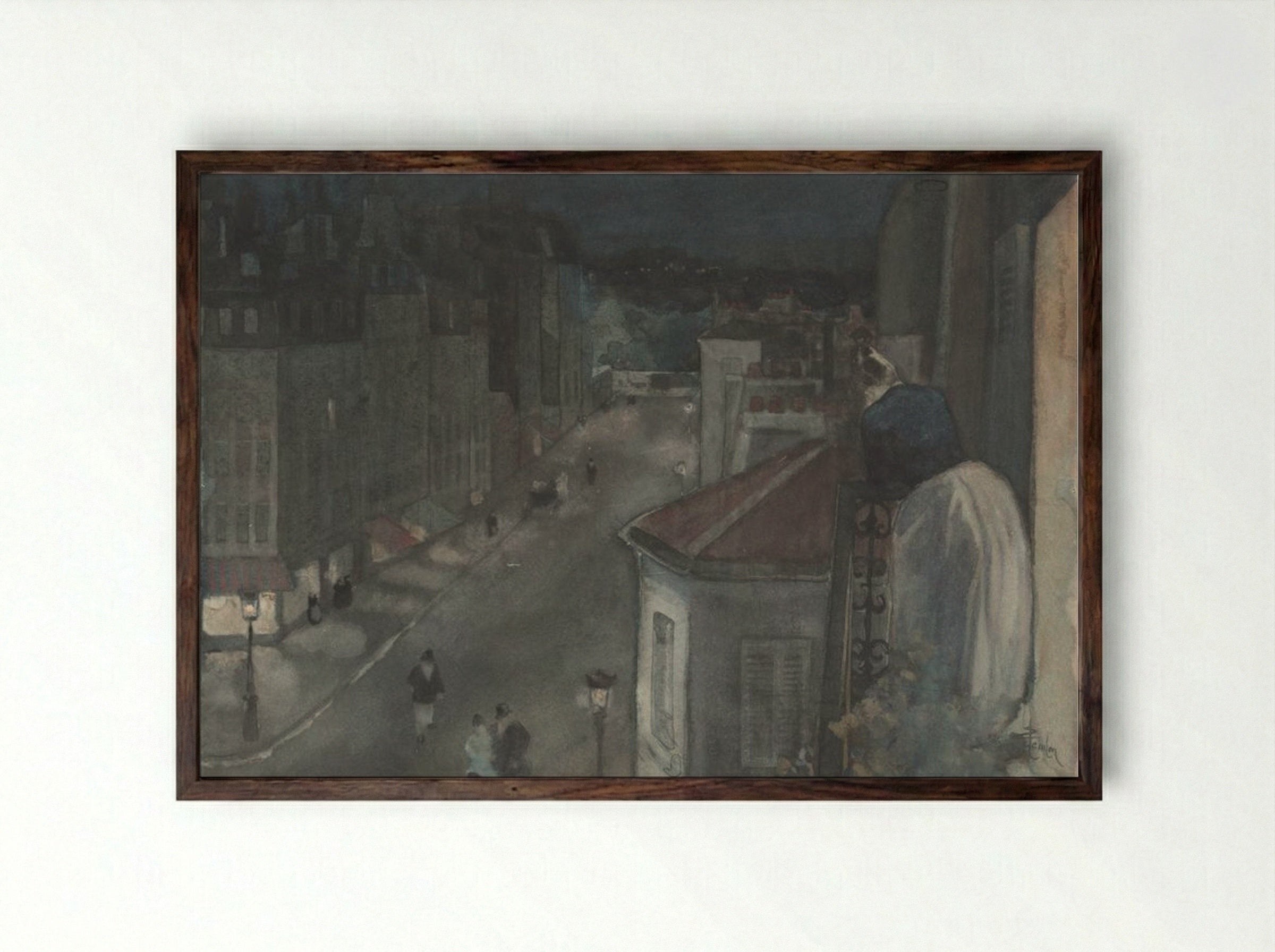 From the Sixth Floor - Théophile Alexandre Steinlen - Framed Print Dark Wood