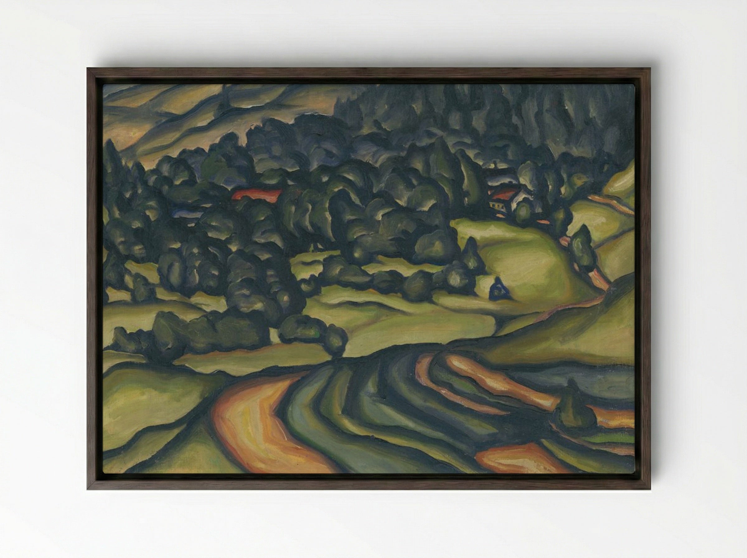 Country - Konstantin Bauer - Framed Canvas Dark Wood