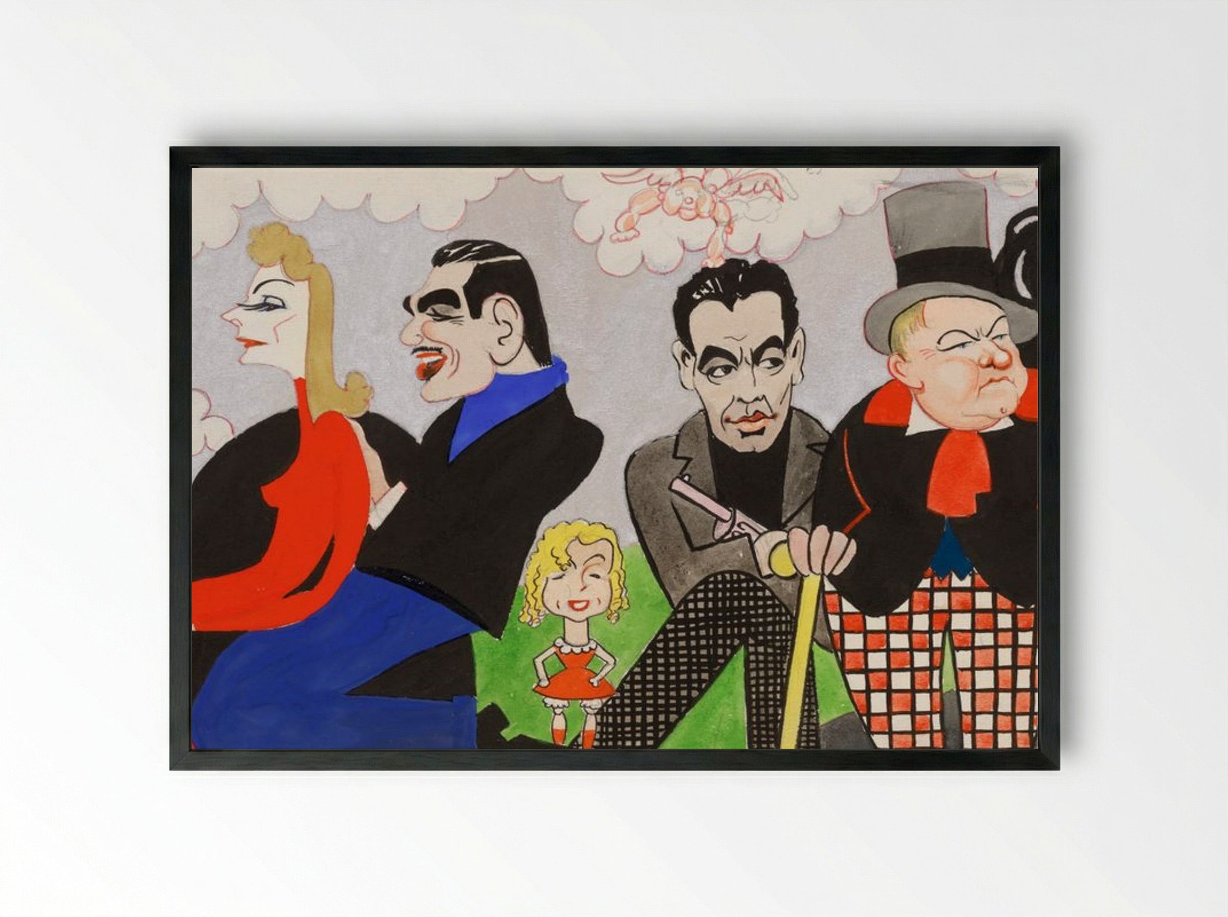 Mural Study 4 - John Decker - Framed Print Black