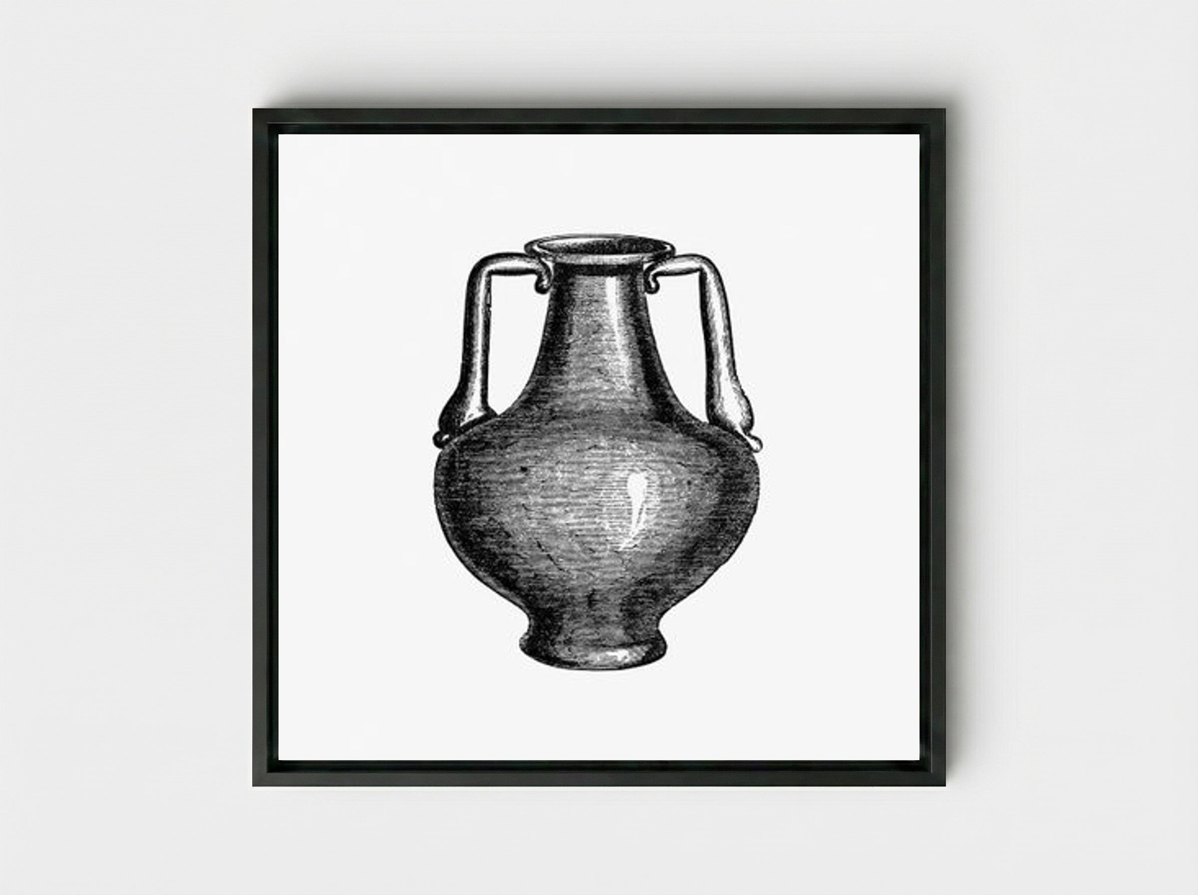 Classical Amphora - Fine Art Print - Framed Canvas Black