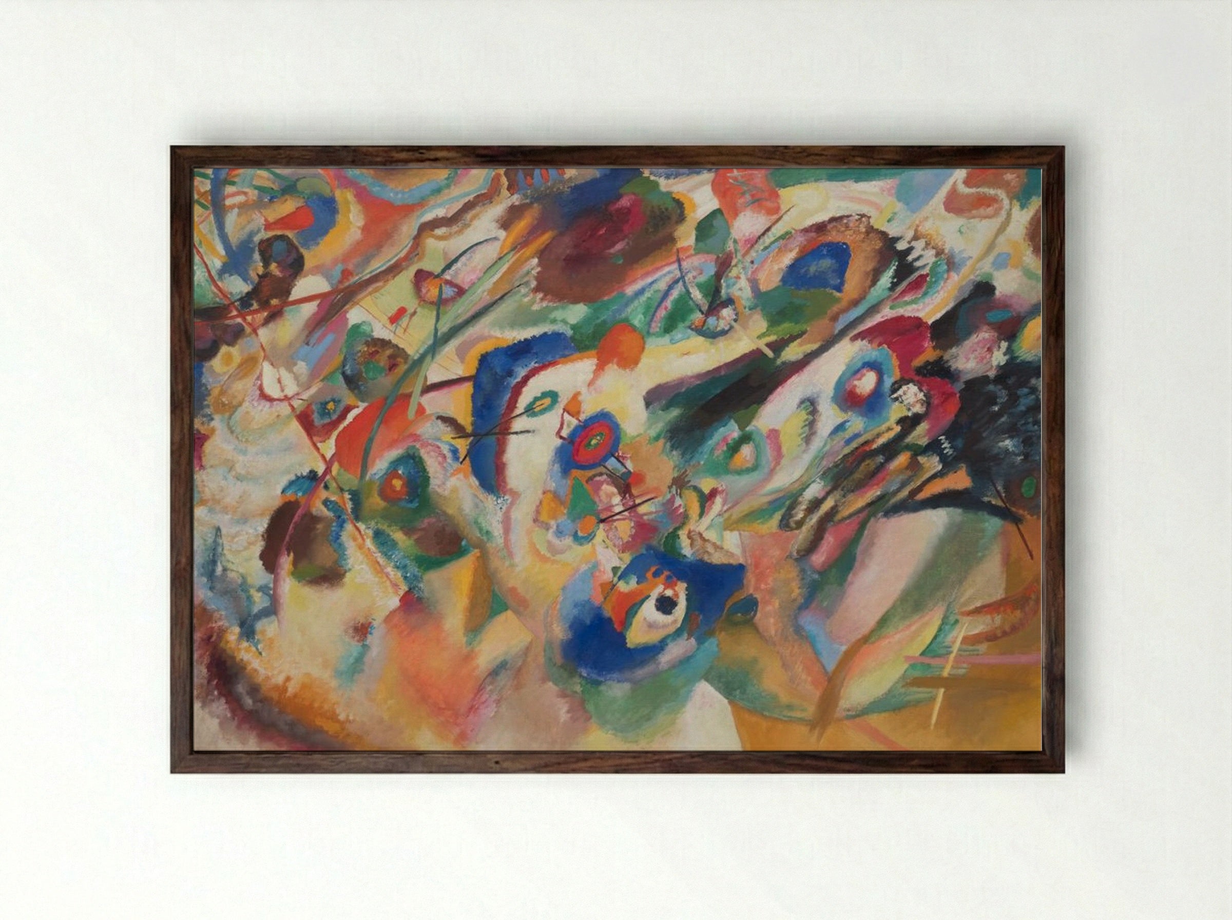 Sketch 2 for Composition VII - Wassily Kandinsky - Framed Print Dark Wood