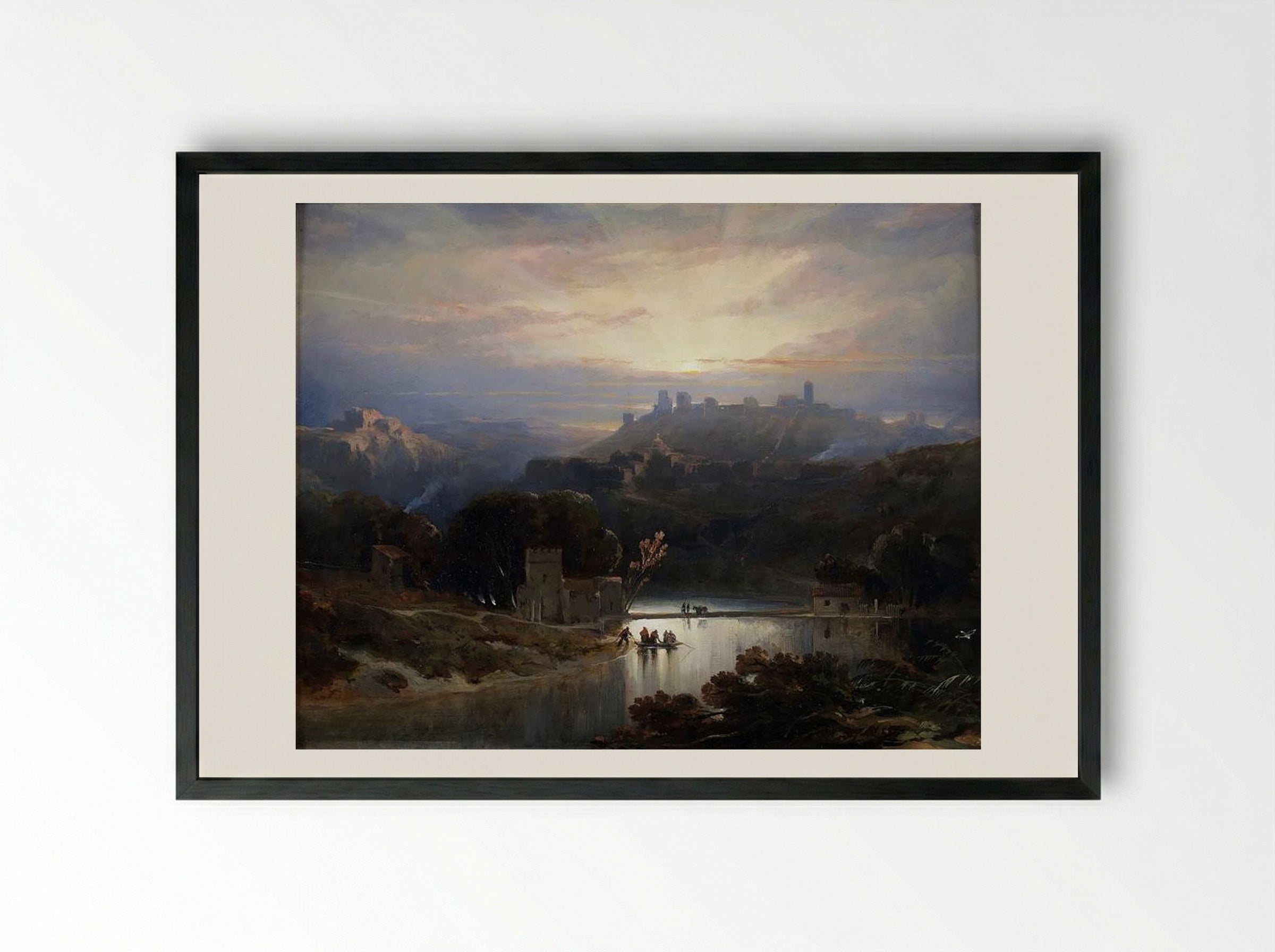 The Castle of Alcalá de Guadaíra - David Roberts - Framed Print Black