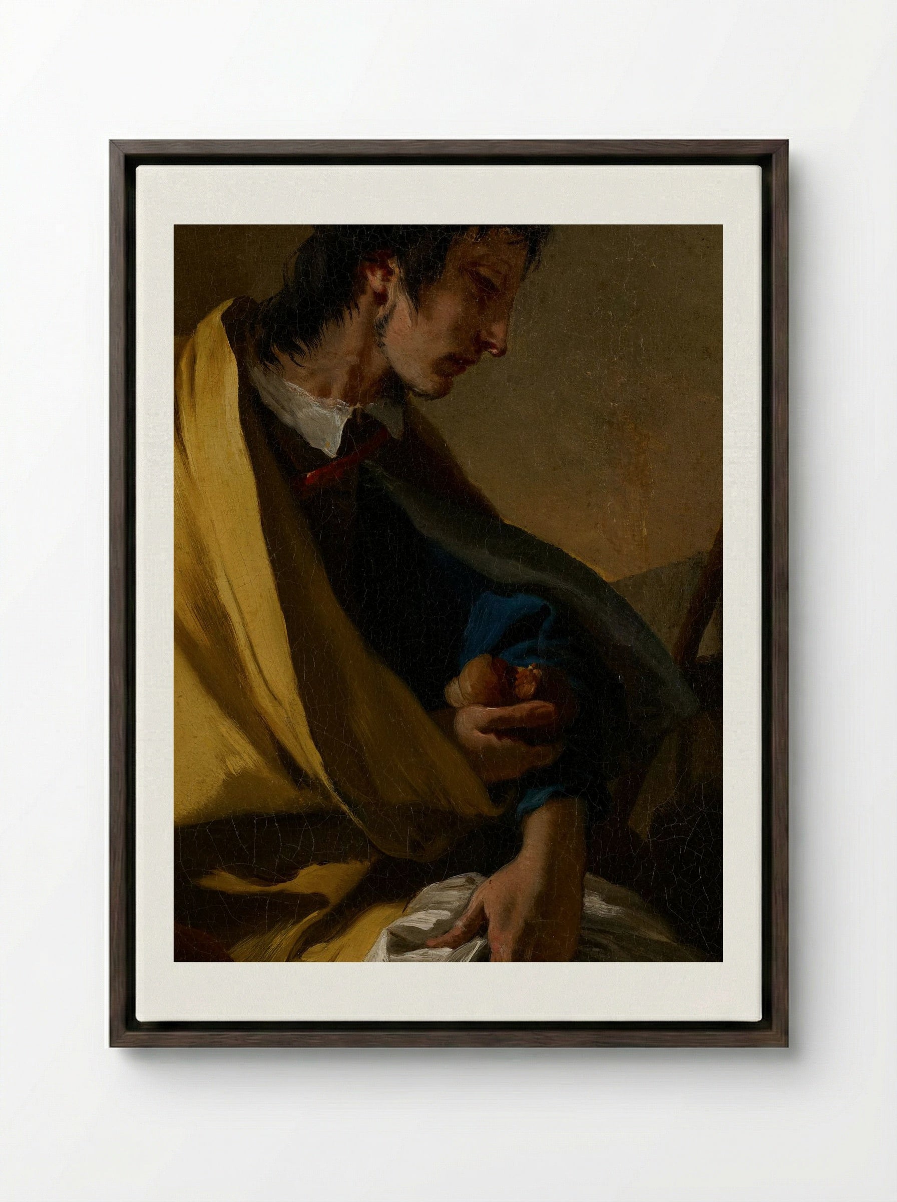 Saint Roch - Giovanni Battista Tiepolo - Framed Canvas Dark Wood