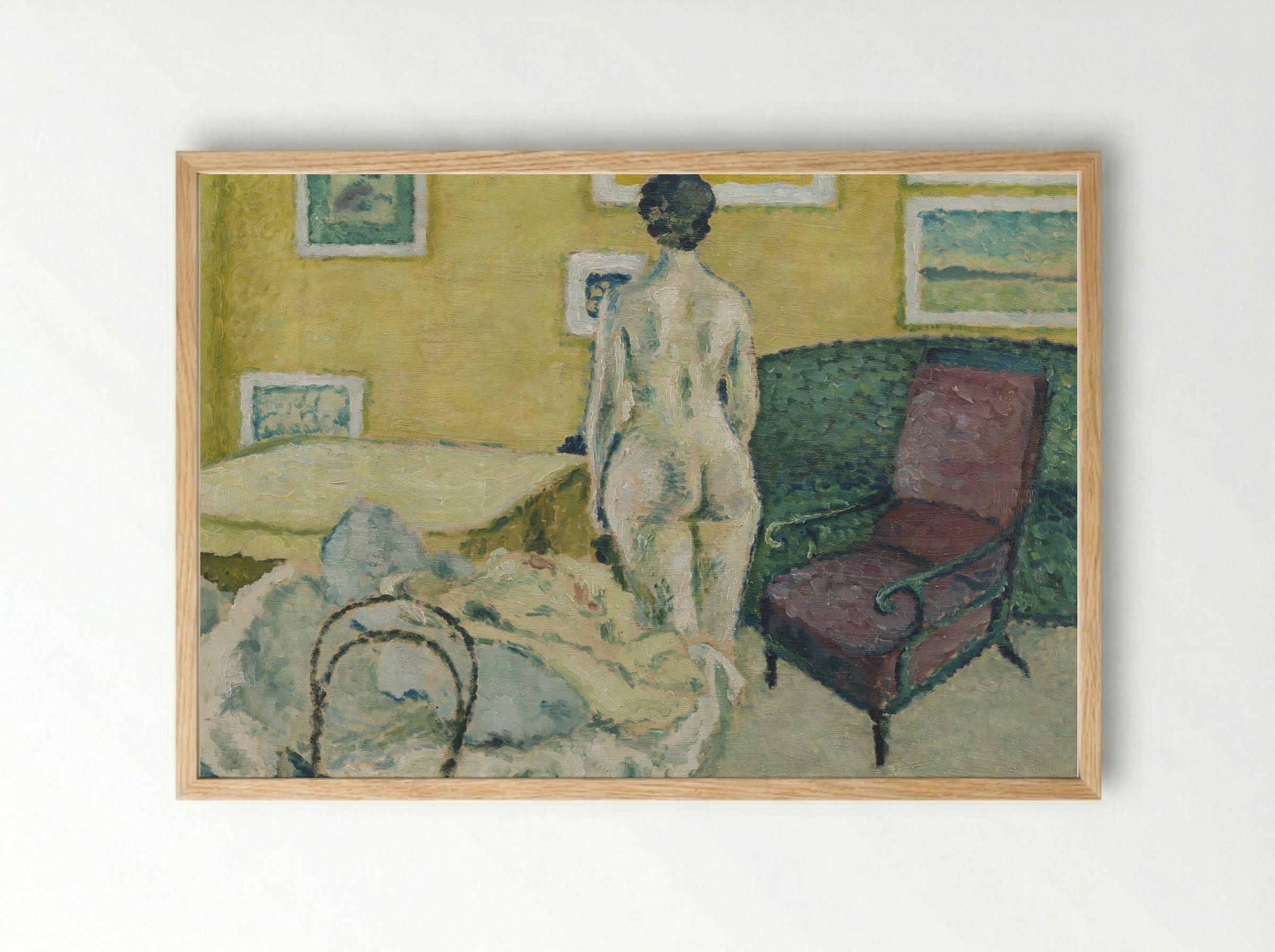 Model Figure in Interior - Harald Giersing - Framed Print Wood