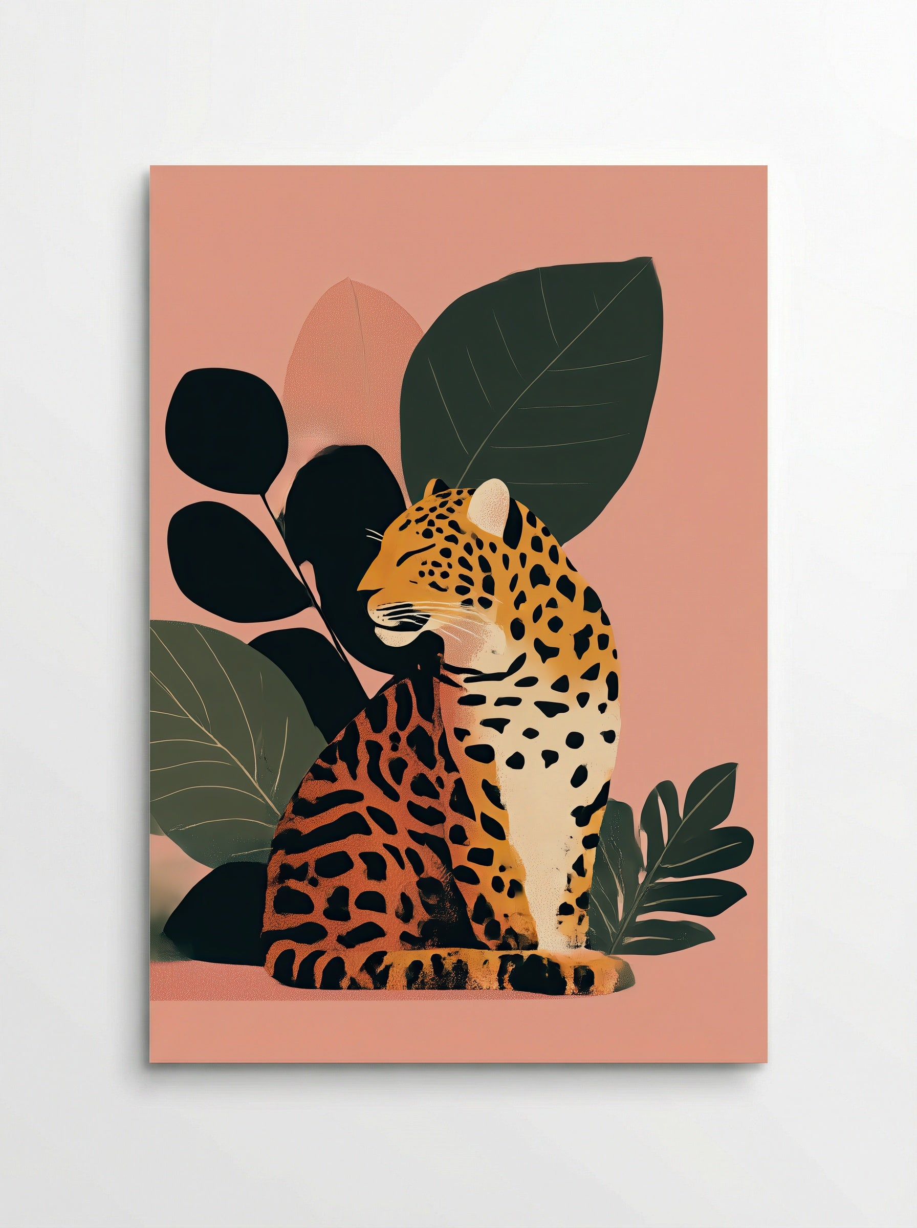 Still Jungle Leopard Minimalist Art Print - Poster