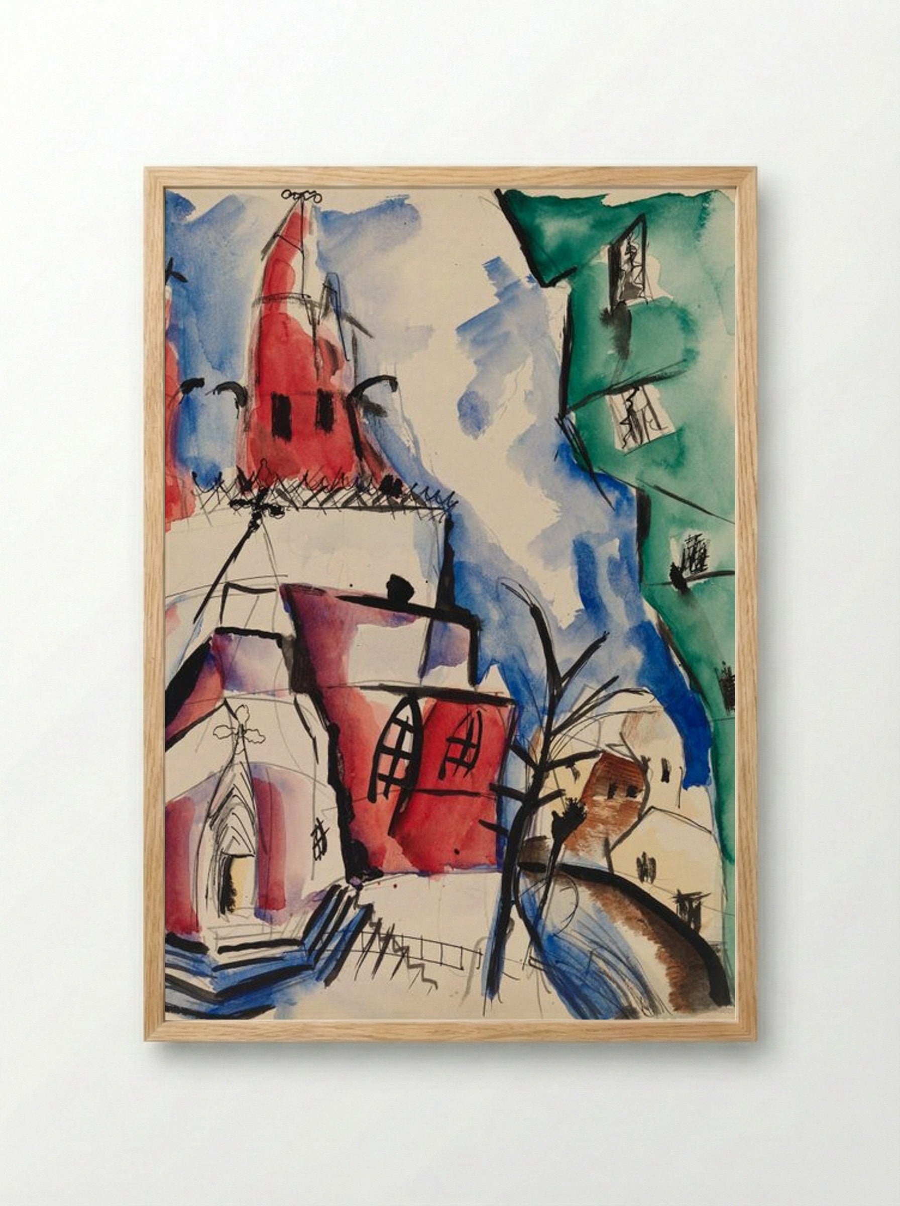 Kirkko (Church, 1919) - Sulho Sipilä - Framed Print Wood