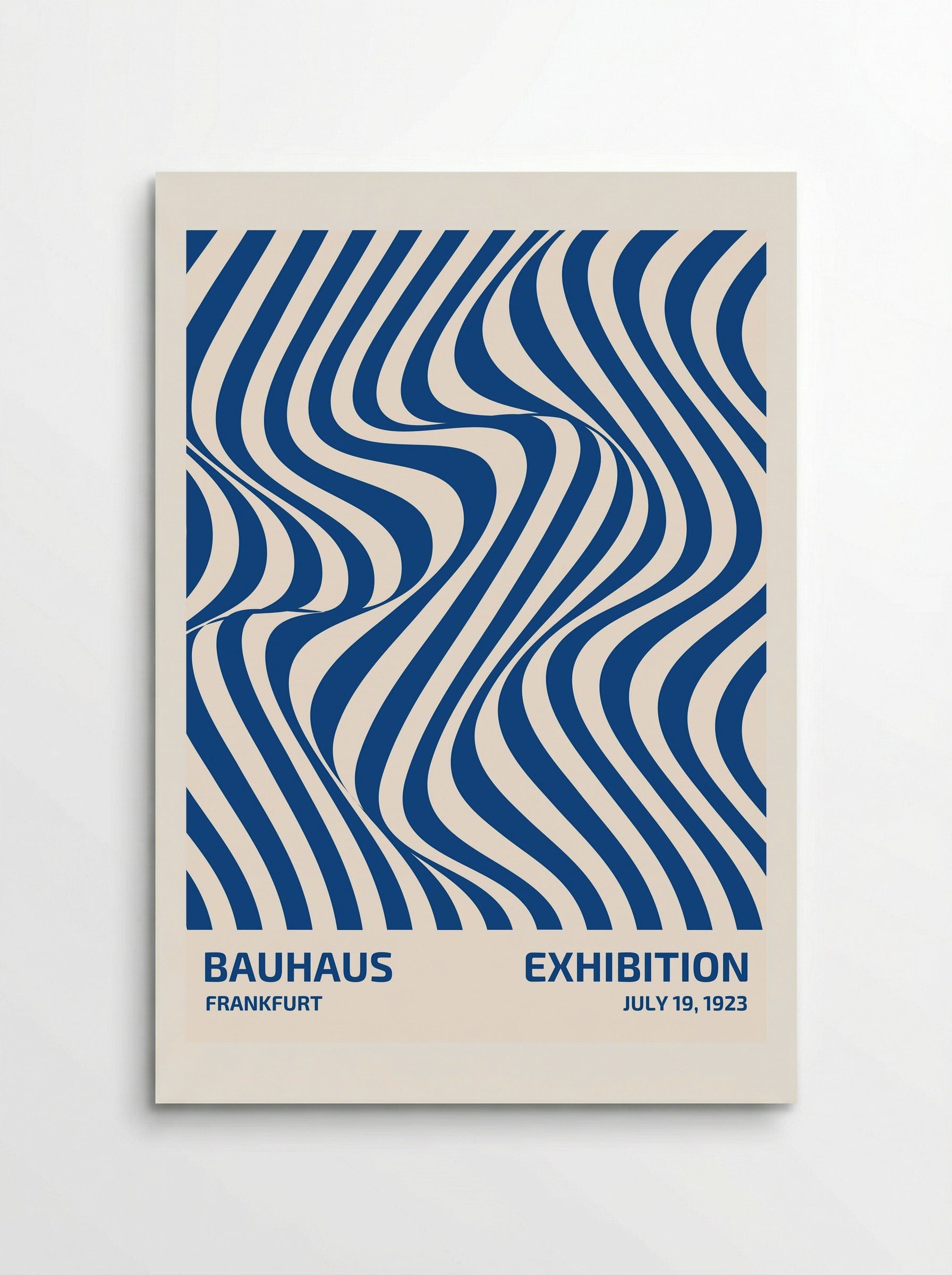 Bauhaus Optical Waves – Blue Edition (1923) - Poster