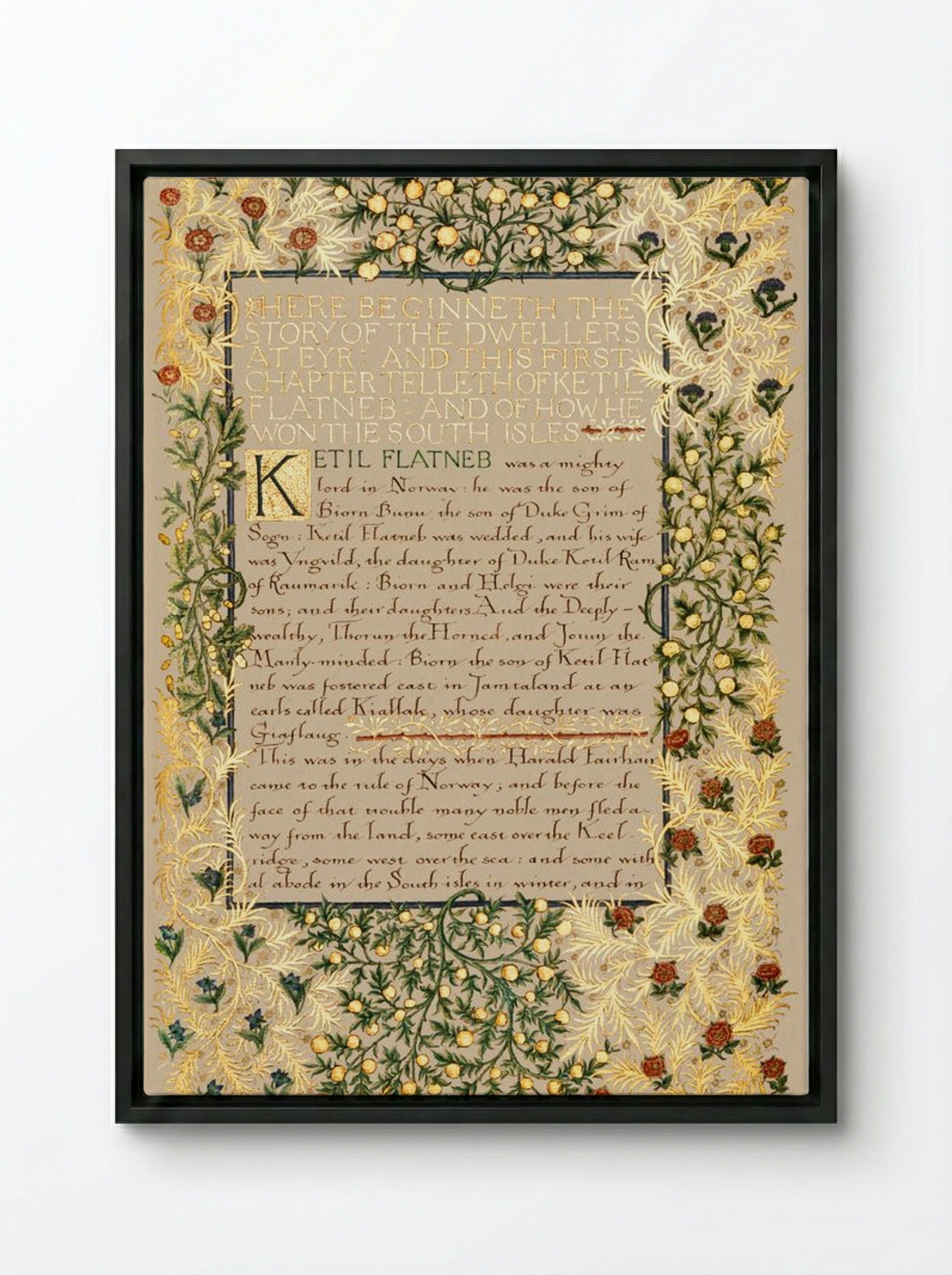 The Story of the Dwellers at Eyr - William Morris - Framed Canvas Black