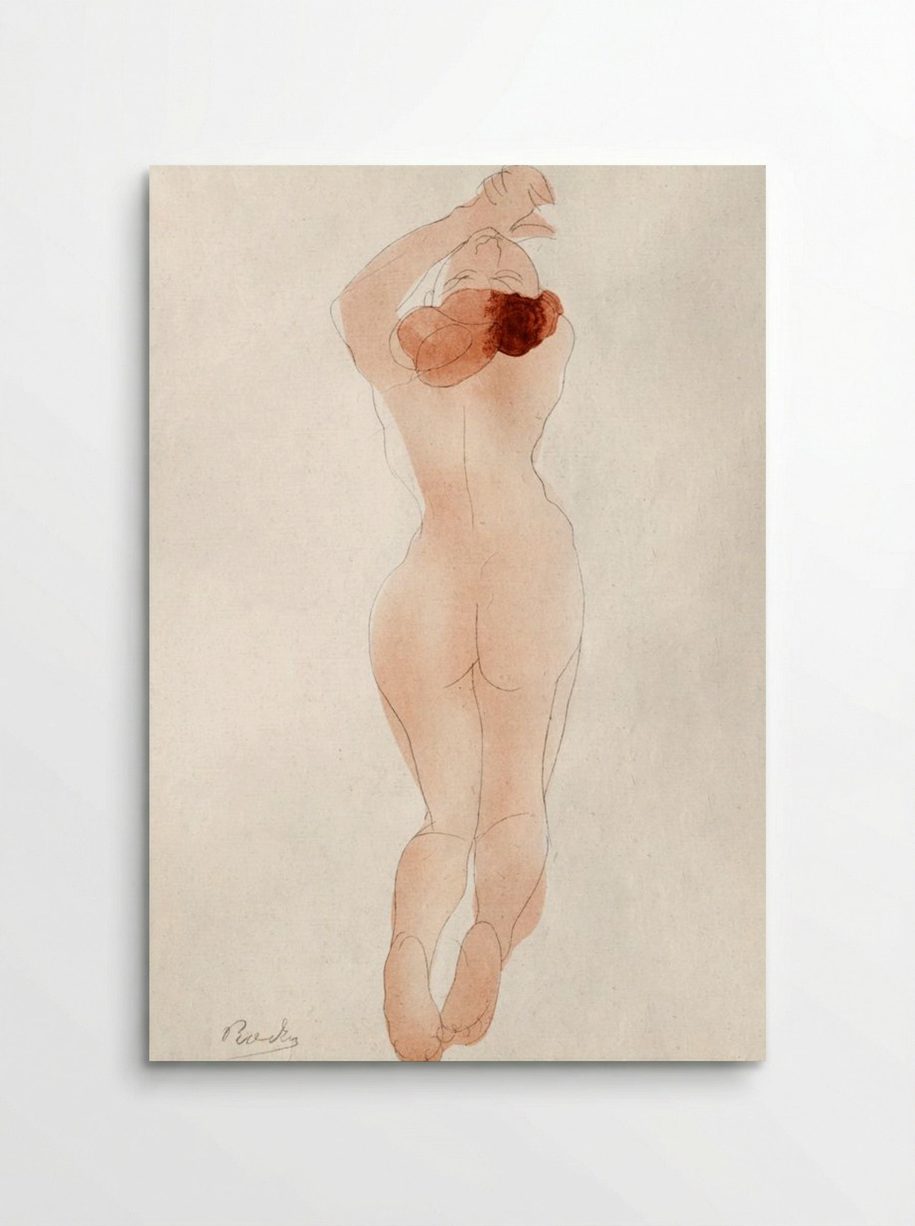 Naked Woman Showing Her Back - Auguste Rodin - Poster