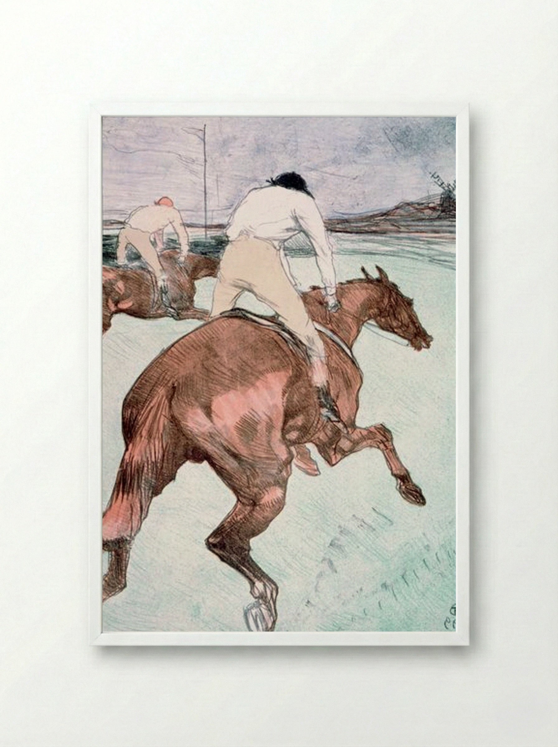 The Jockey - Henri de Toulouse-Lautrec - Framed Print White