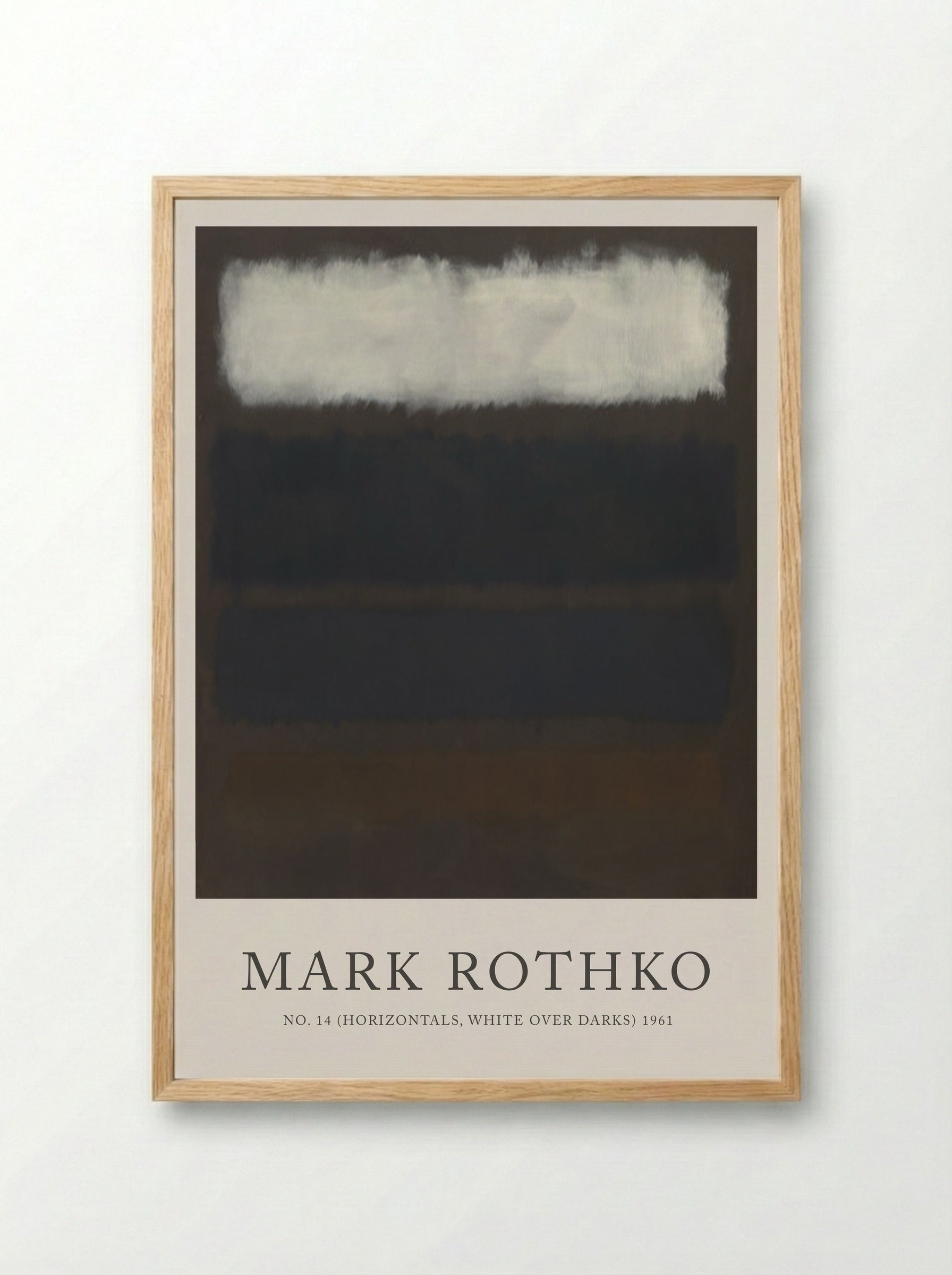 No. 14 (Horizontals, White Over Darks) - Mark Rothko - Framed Print Wood