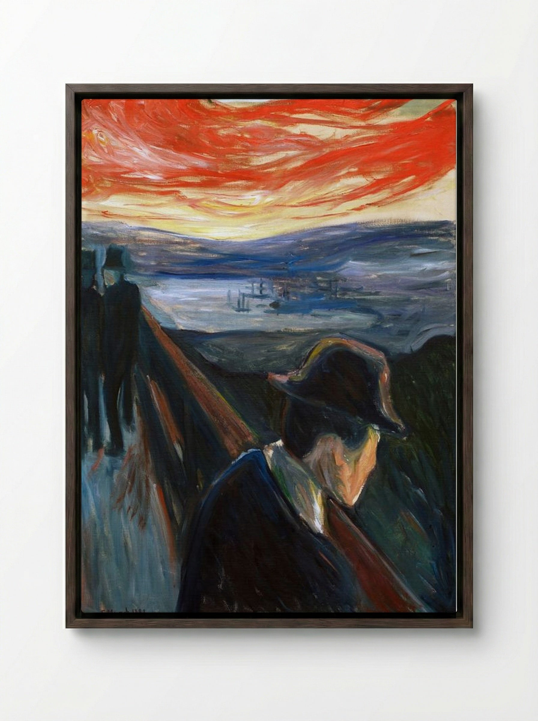 Despair - Edvard Munch - Framed Canvas Dark Wood